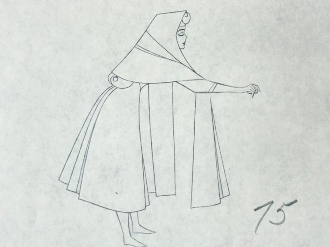 Walt Disney - Briar Rose Animation Drawing - Sleeping Beauty (1959)