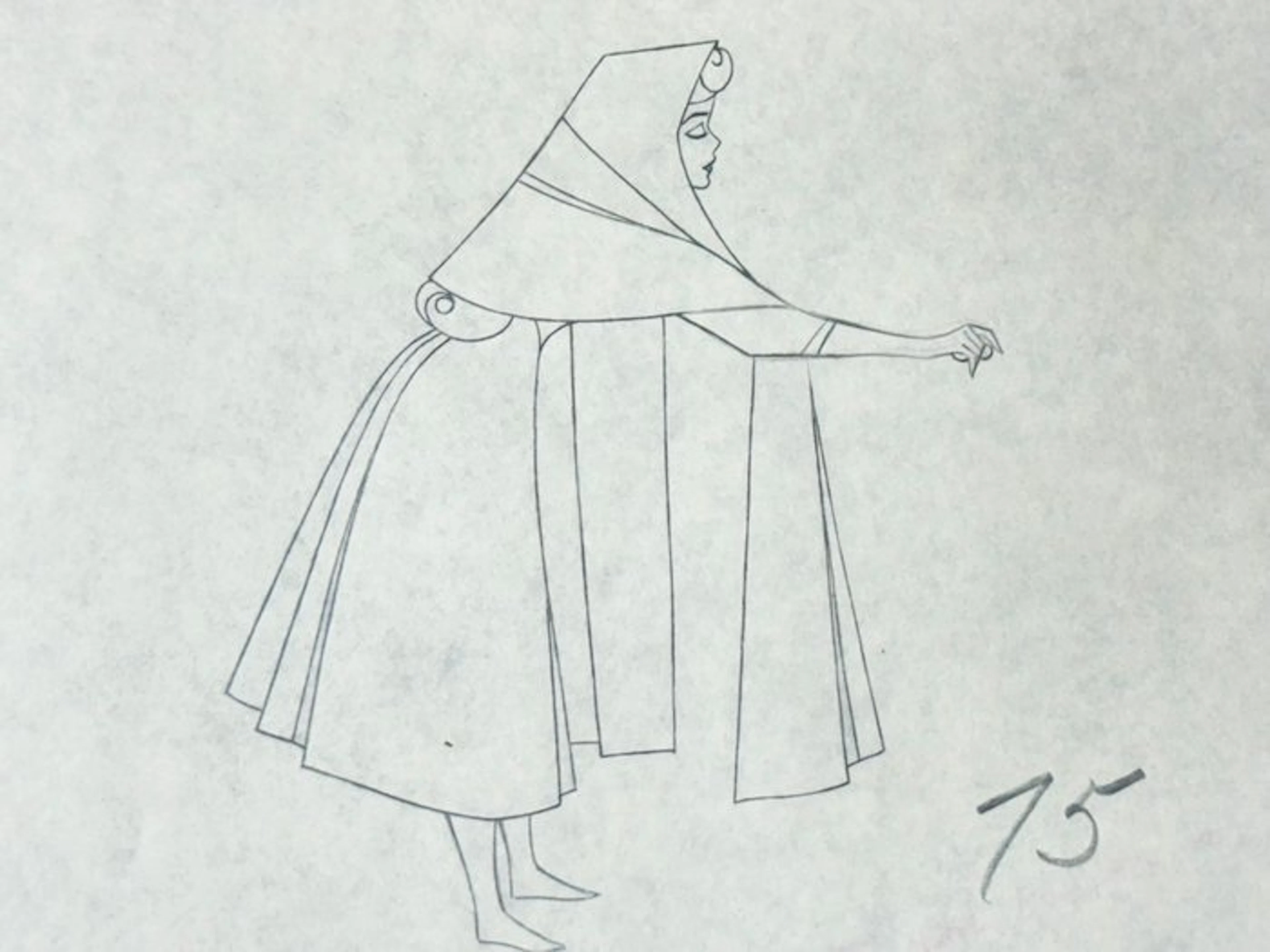 Walt Disney - Briar Rose Animation Drawing - Sleeping Beauty (1959)