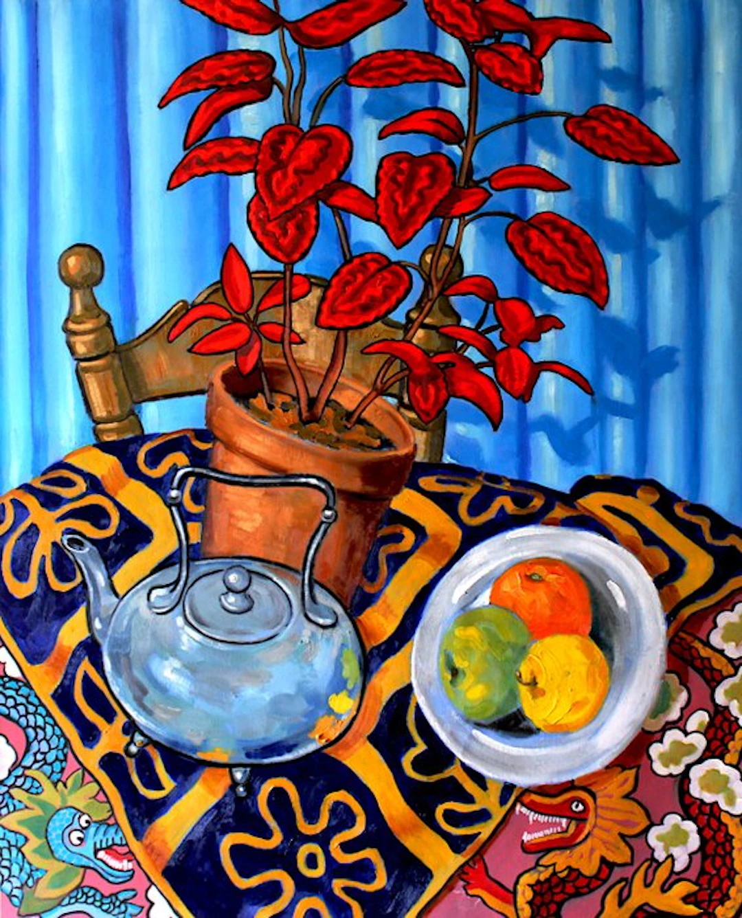 Pablo Soroya - Silver Tea Pot and Dragons