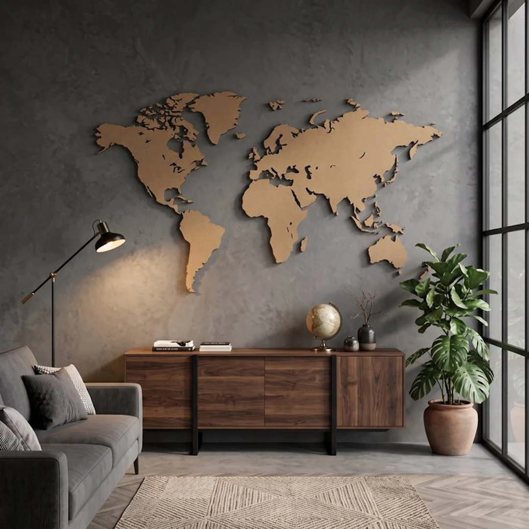 Wall decoration - Giallobus - Avana World Map - Italy - Wall sculpture
