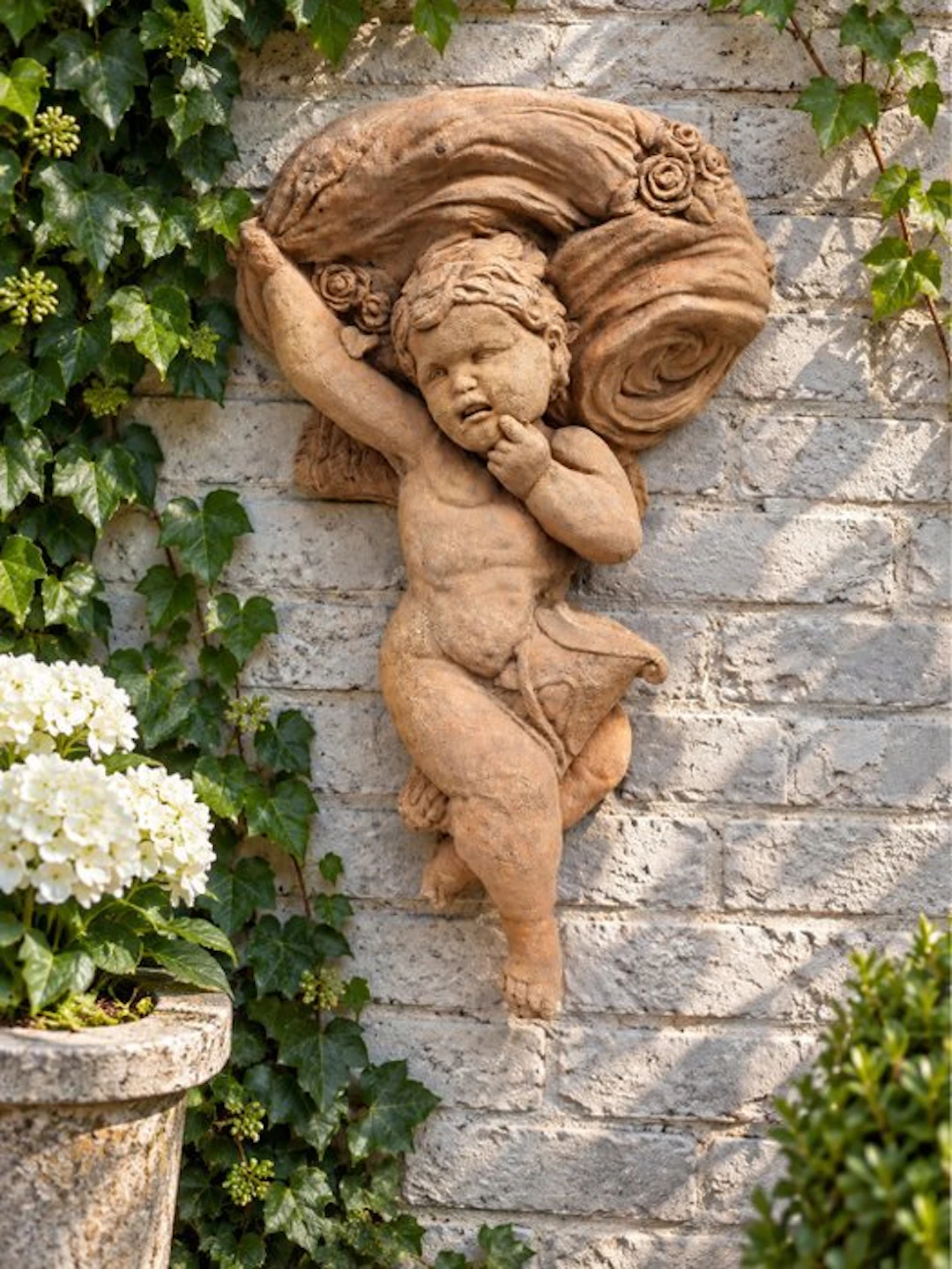 Statue, Cherubijn- putto - 48 cm - rock - 1970