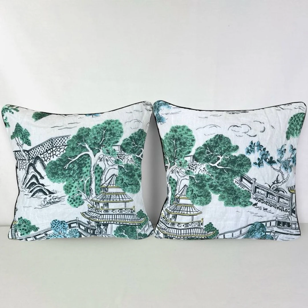 Manuel Canovas - New pair of cushions made with Manuel Canovas fabric - Cushion