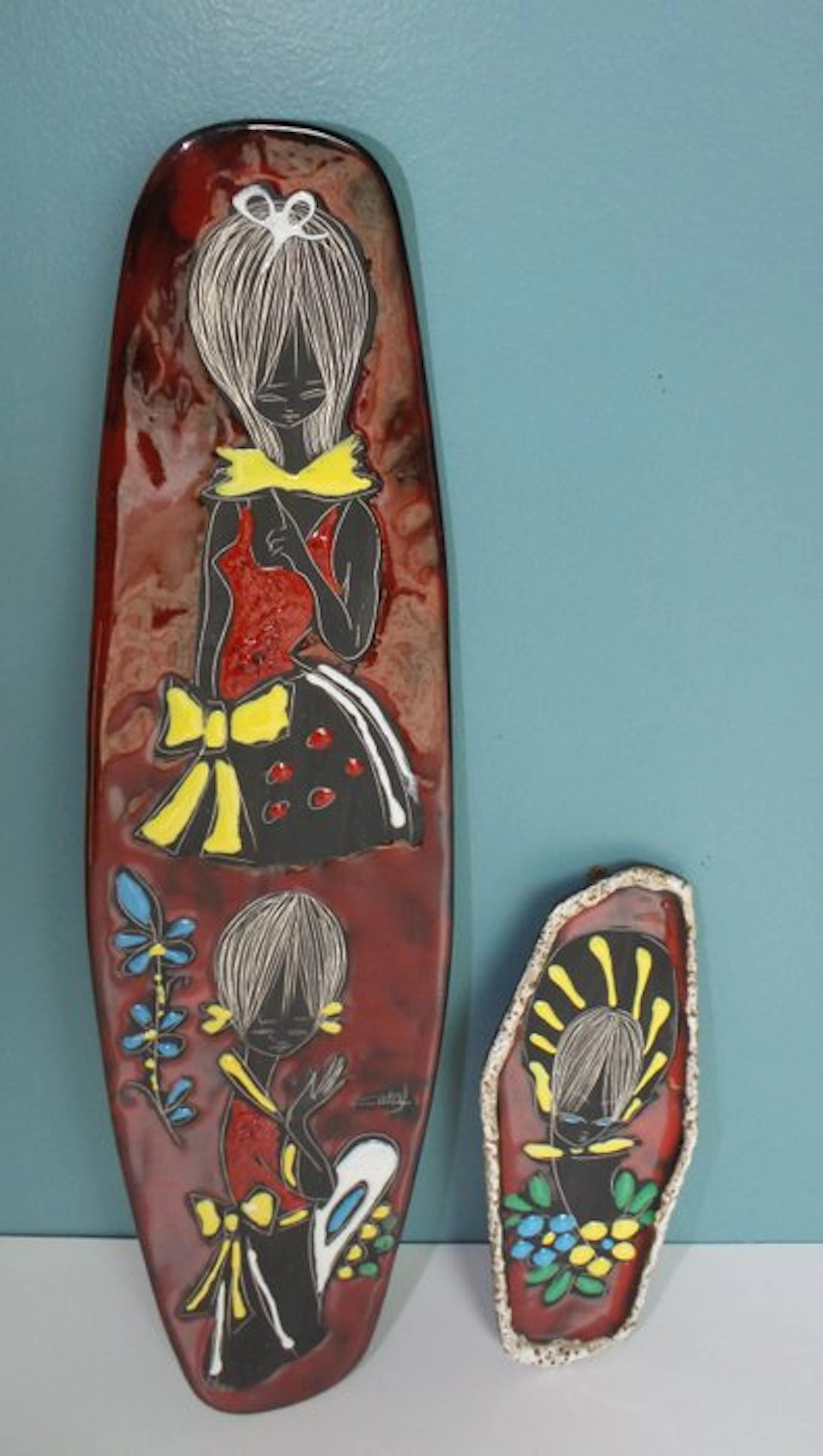 Ceramiche Guilianelli-Titano - Wall plate (2) - Sgraffito stijl - Earthenware