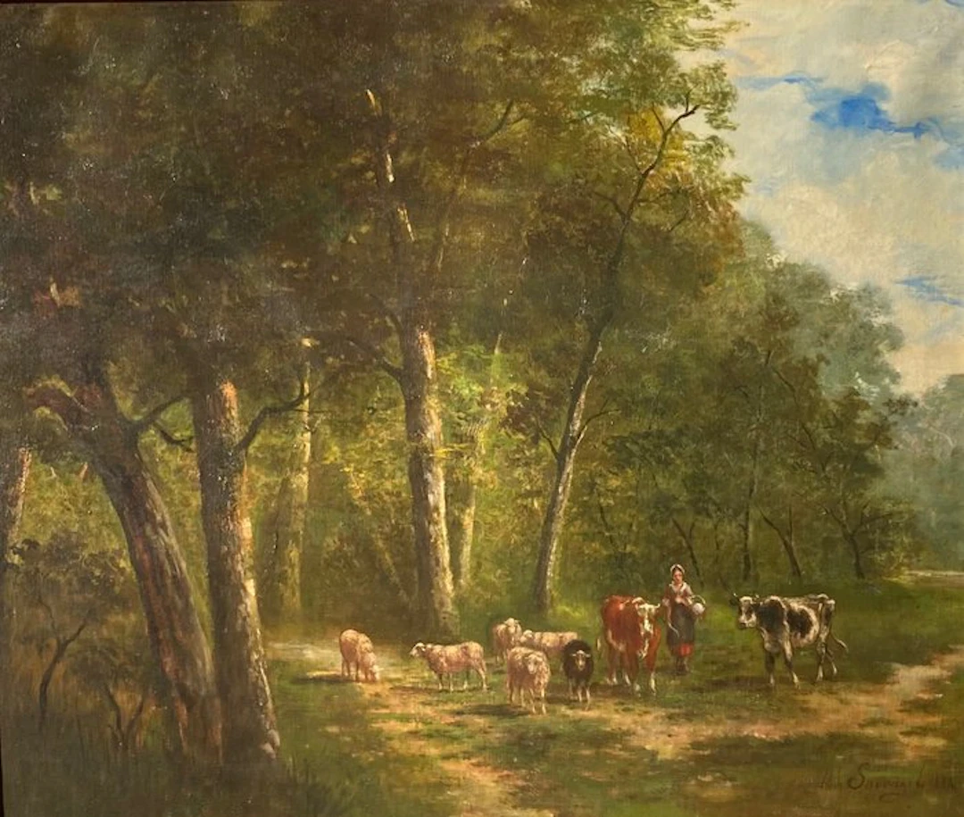 Alphonse Sauvage (XIX) - Romantisch zomerlandschap