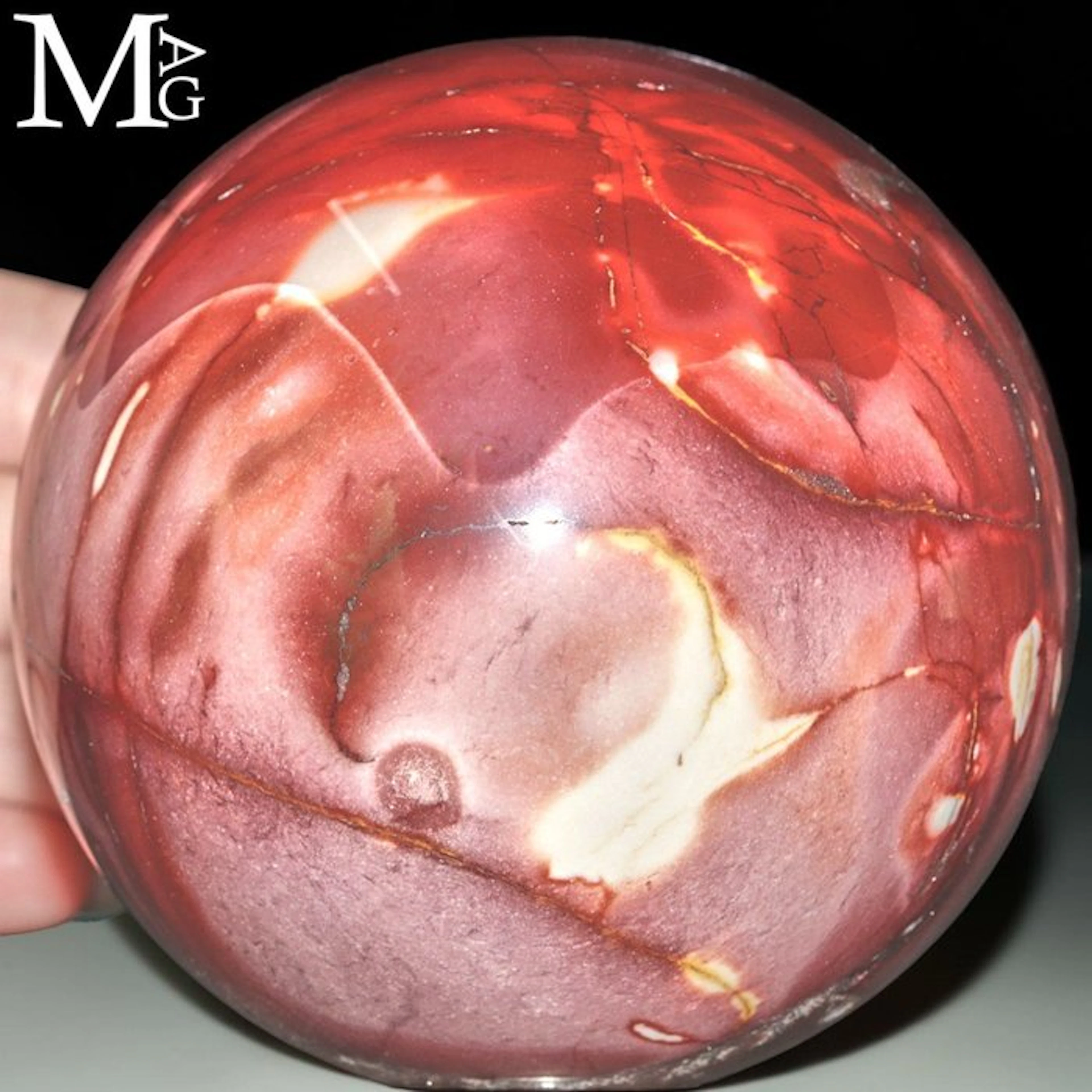 Unique Australian Mookaite Jasper Sphere - Natural Vivid...