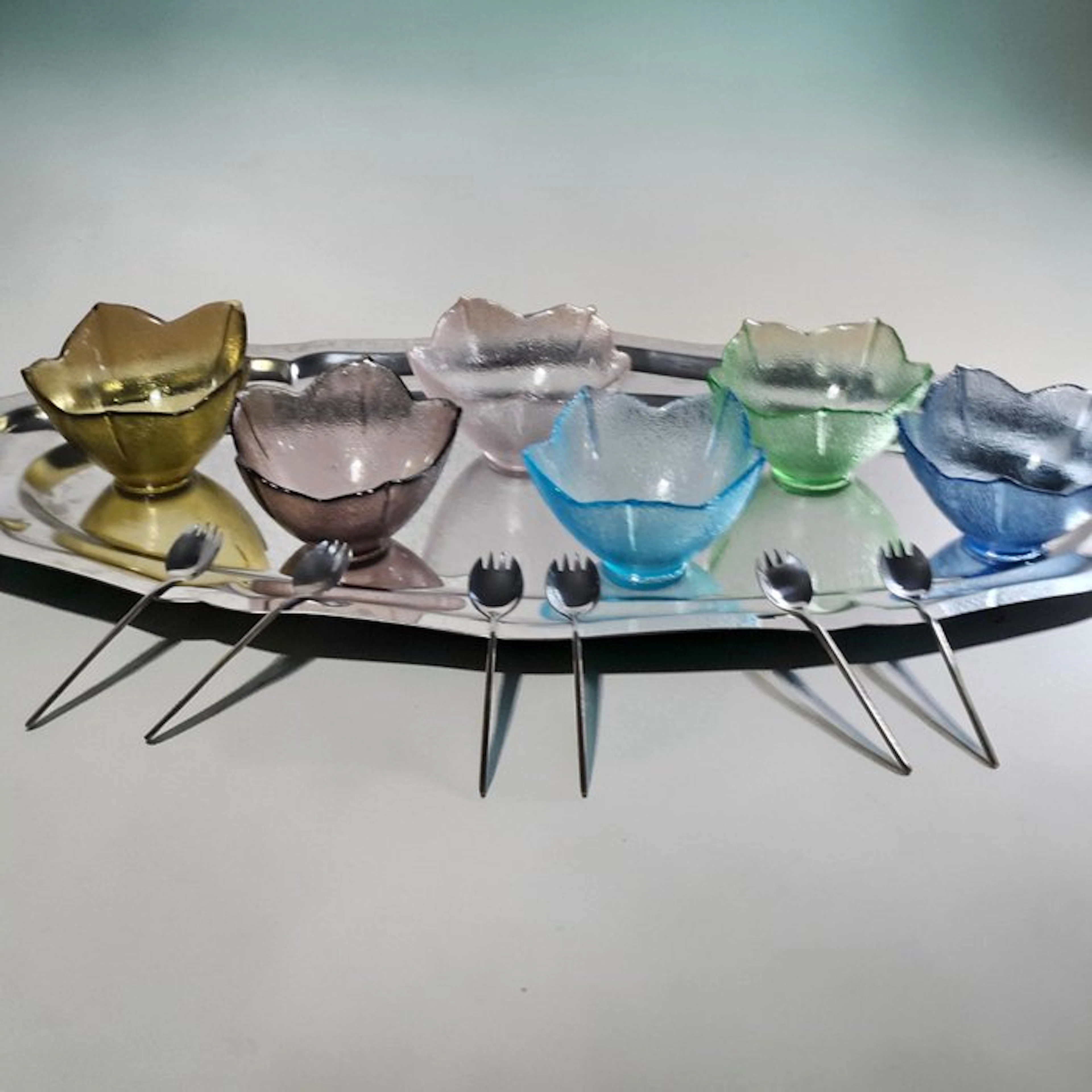 Set of bowls (13) - Stainless steel - Set for Aperitif / Dessert