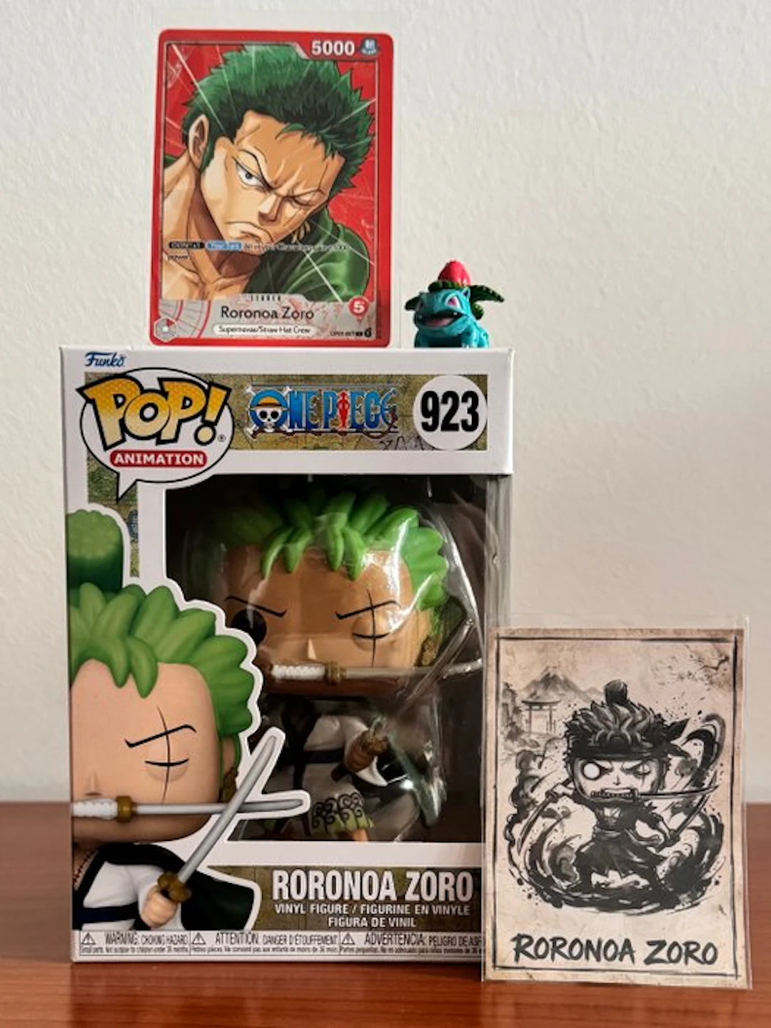 One Piece - Funko Pop Roronoa Zoro #923 + Custom Card - 2010-2020
