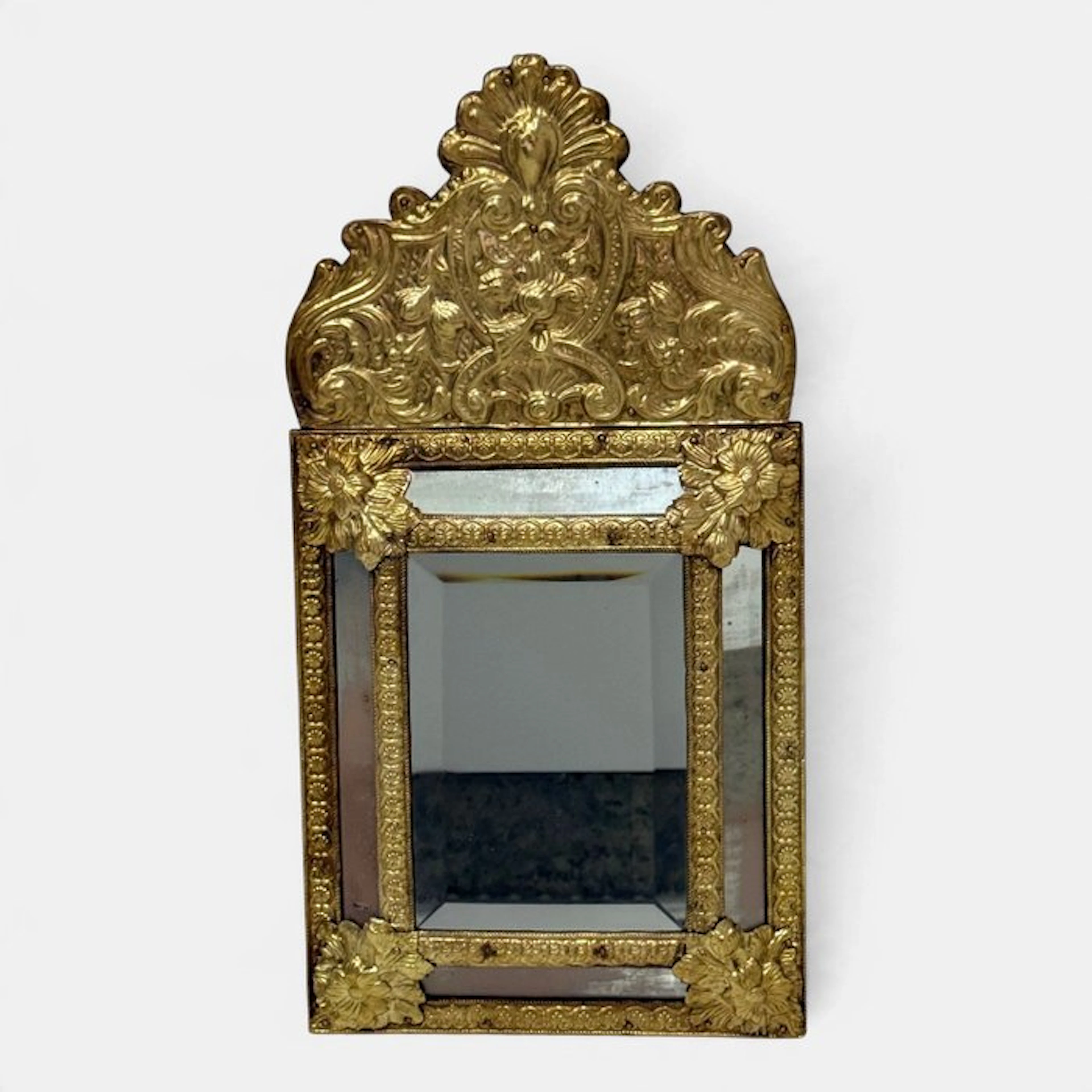 Wall mirror - Gilt brass - Brass mirror Netherlands