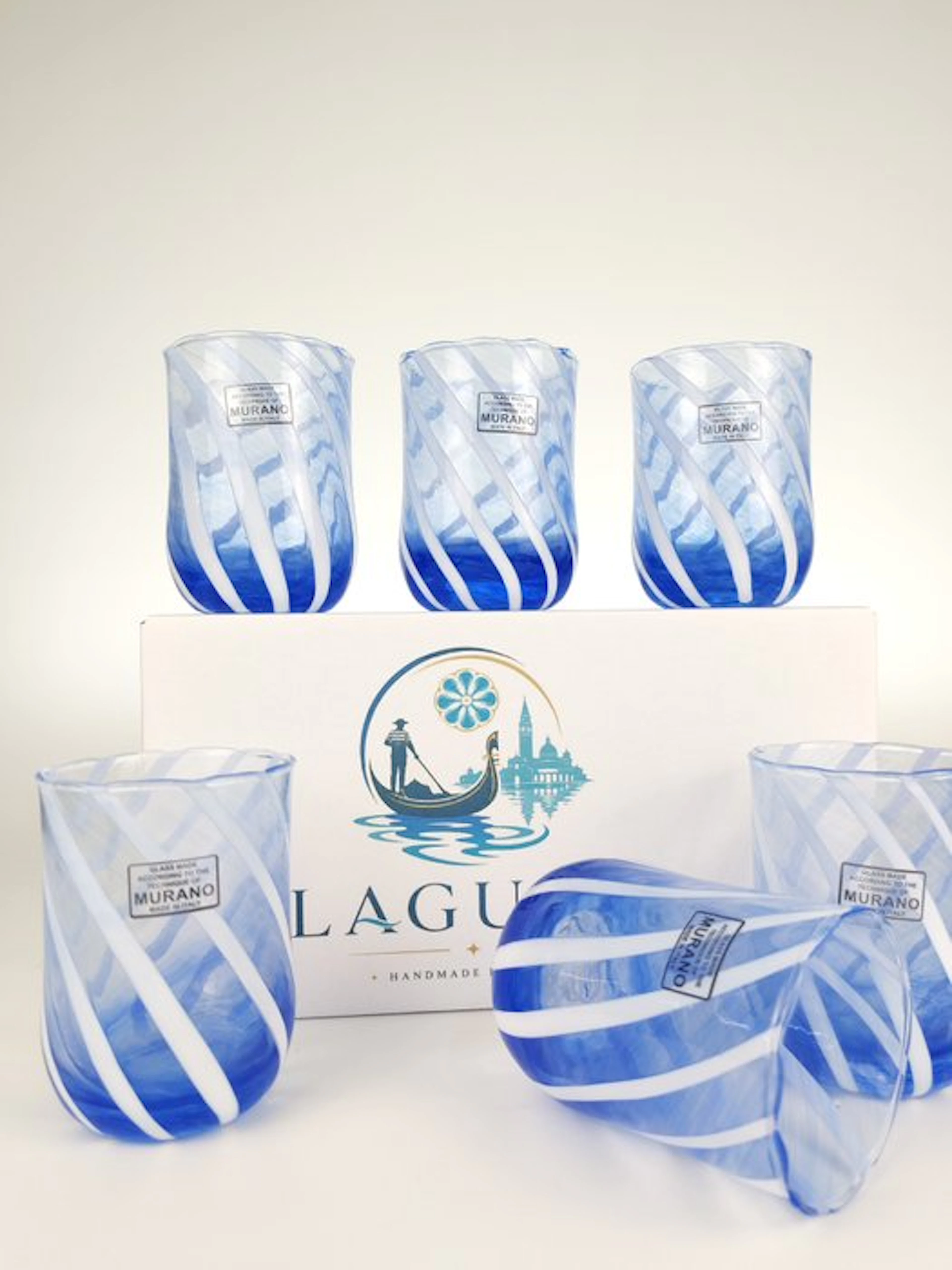 LAGUNA - Drinking service (6) - Murano glass - 6 GOTI RIGADIN