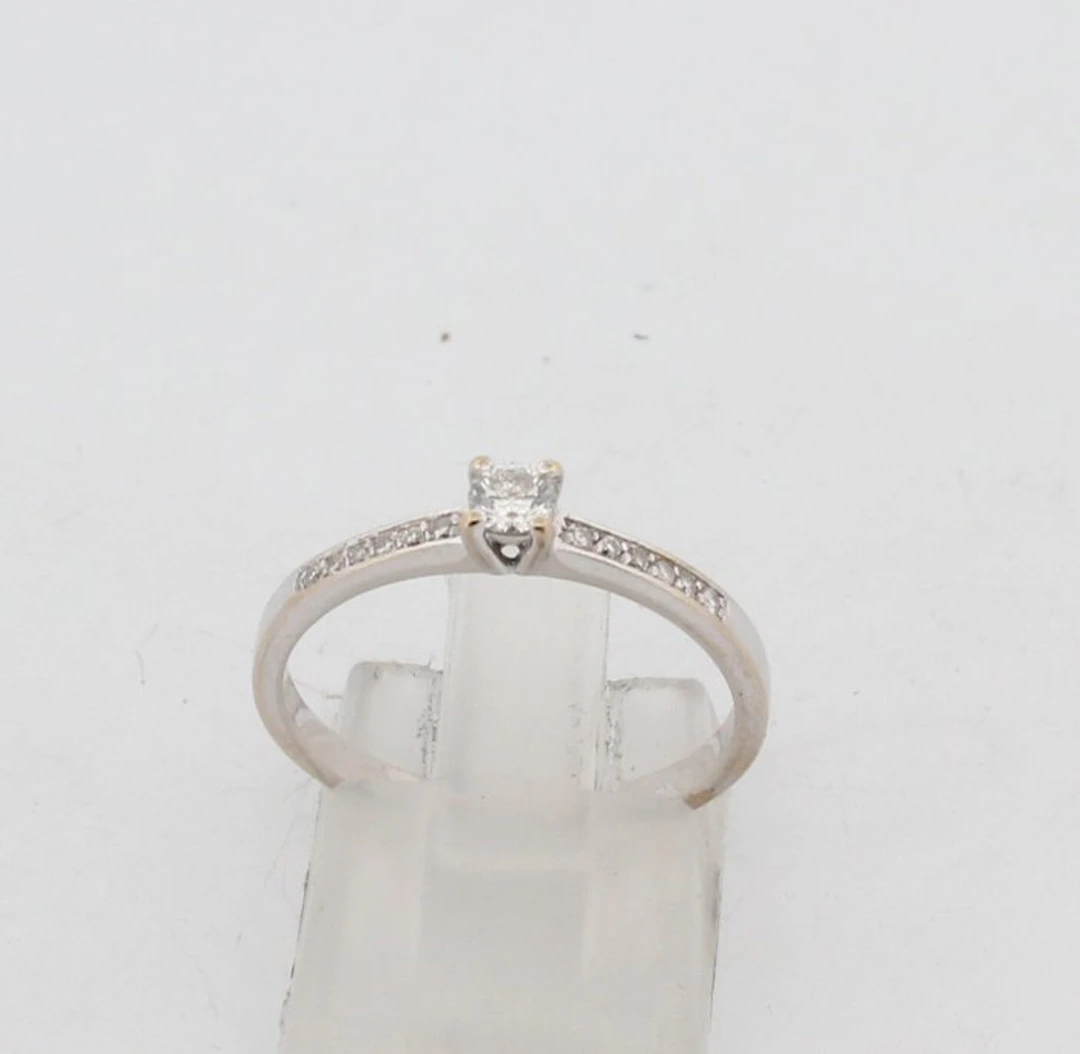 No reserve price - Ring - 18 kt. White gold Diamond (Natural) - Diamond