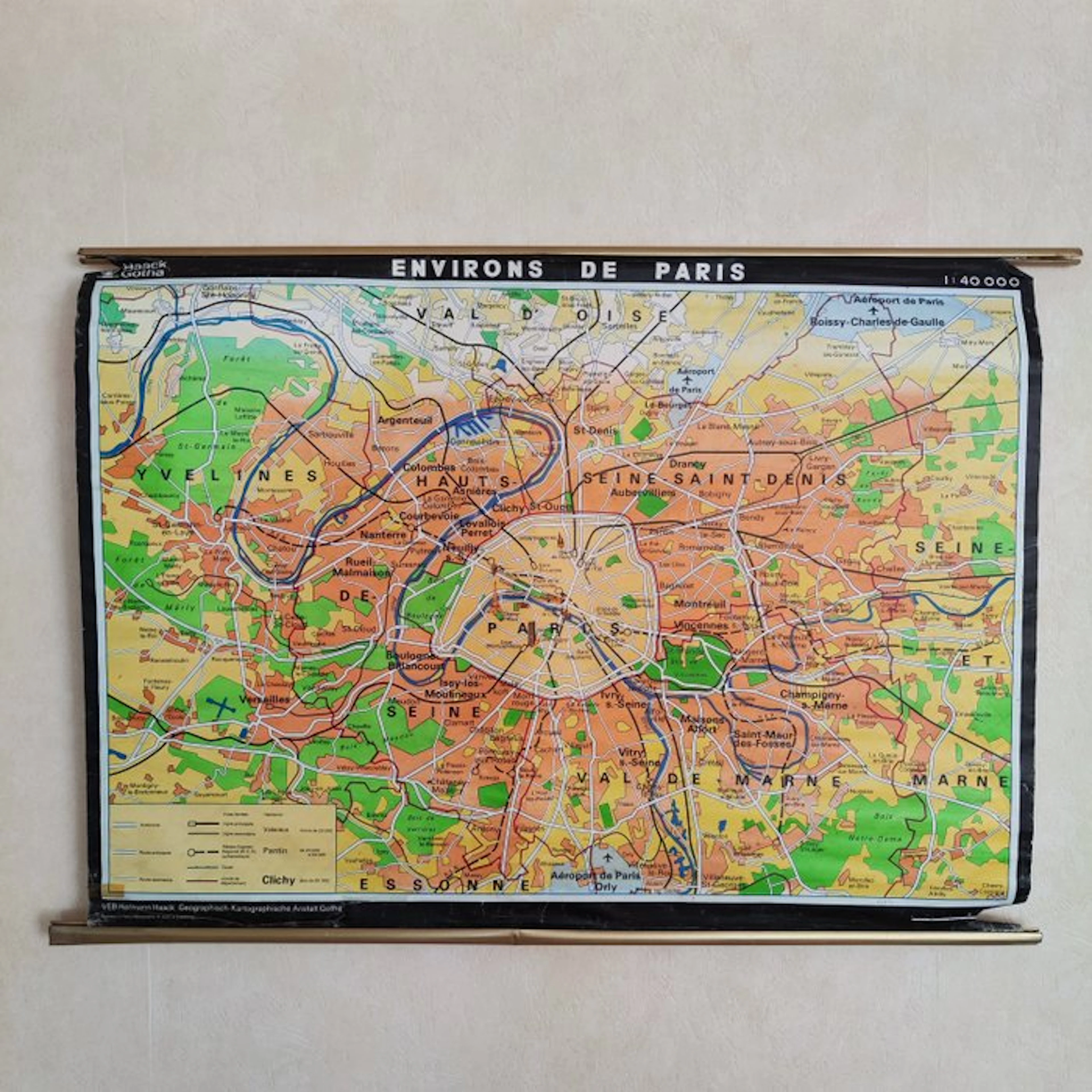 Haack Gotha - Paris Map France - 1980s