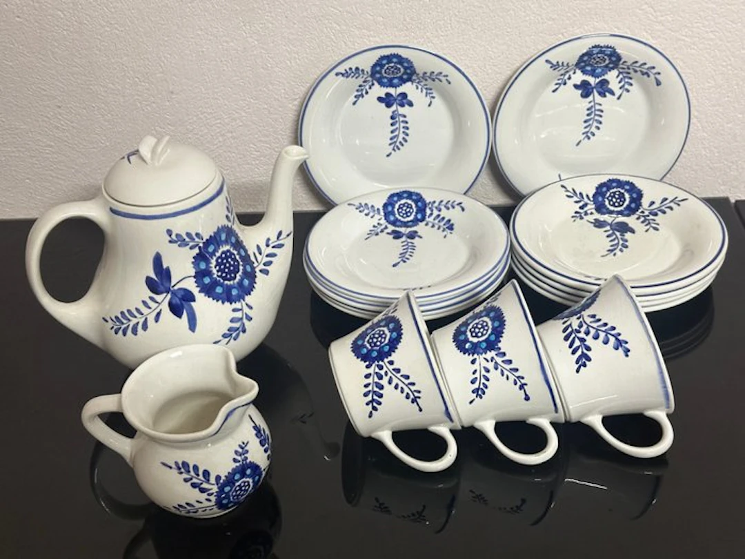 blue floral - Table service (15) - Porcelain - Richard Ginori – Vintage