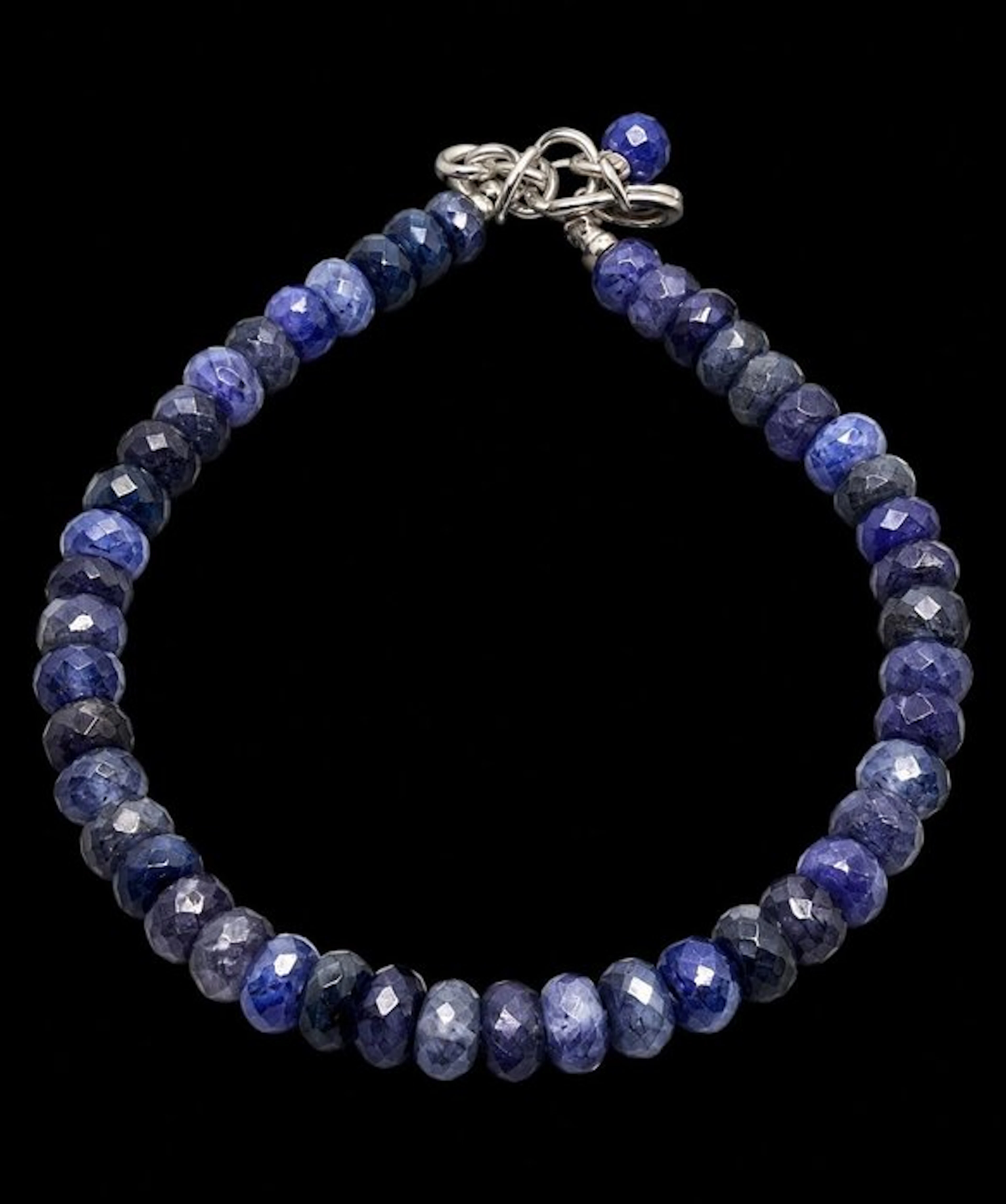 Premium Natural Faceted Blue Sapphire Bracelet - Bracelet - Bracelet