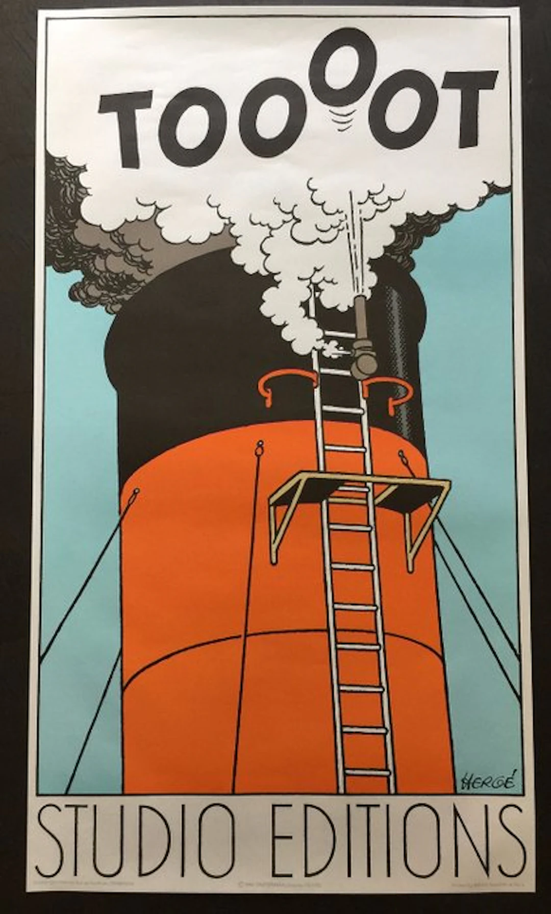 Hergé - 1 Lithographic poster Studio Editions - Tintin - Toooot - 1980