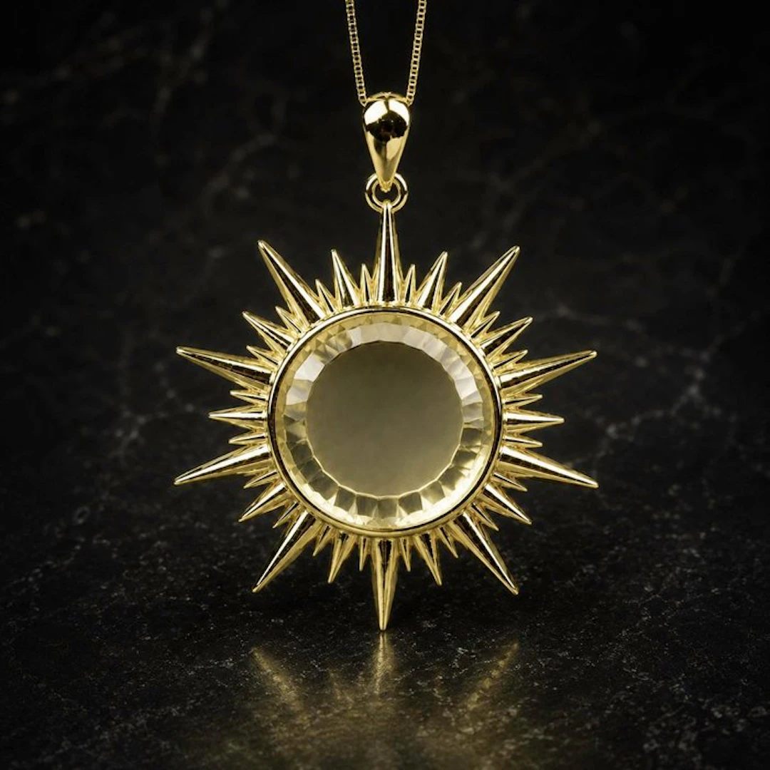No reserve price - Pendant Silver - Citrine - Certified