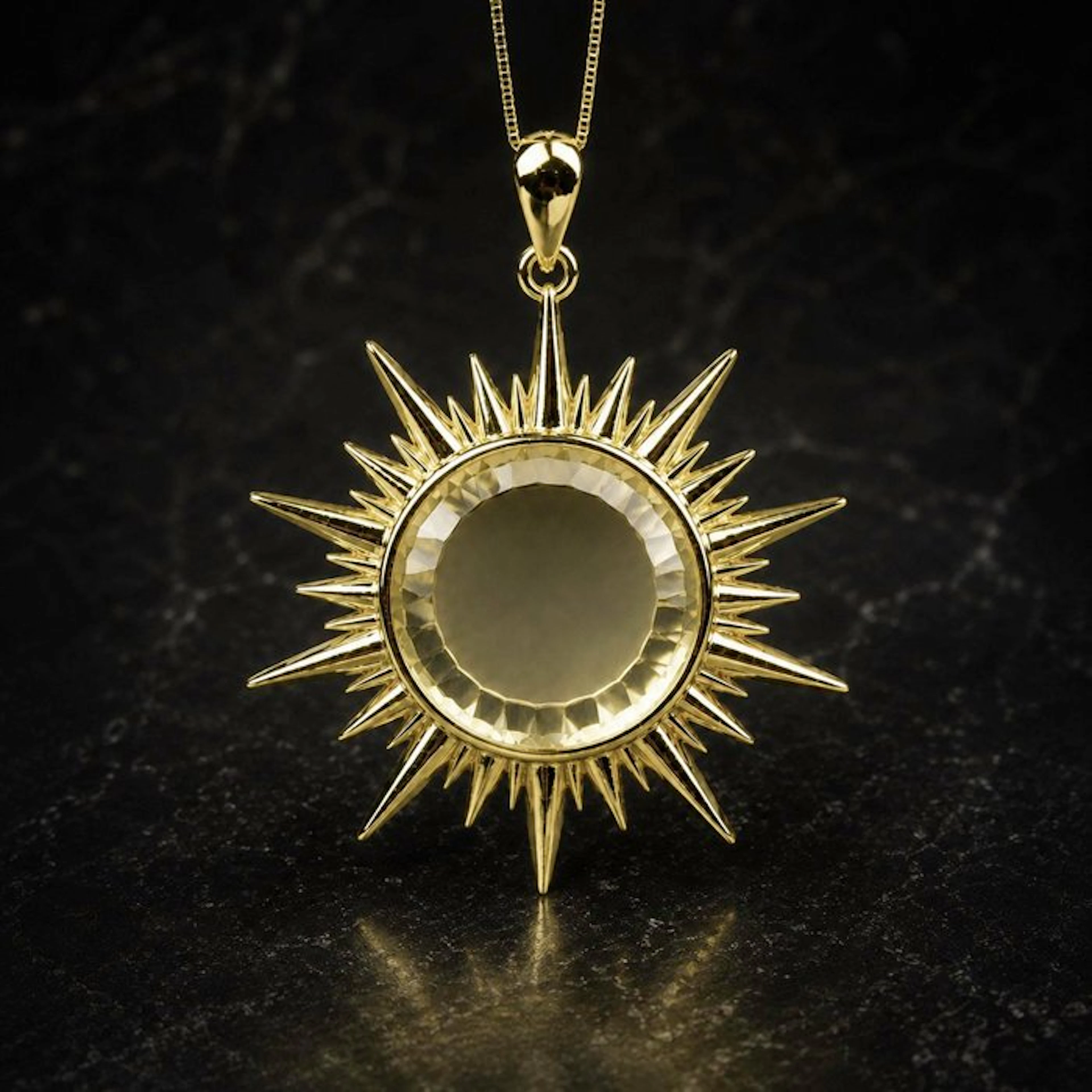 No reserve price - Pendant Silver - Citrine - Certified