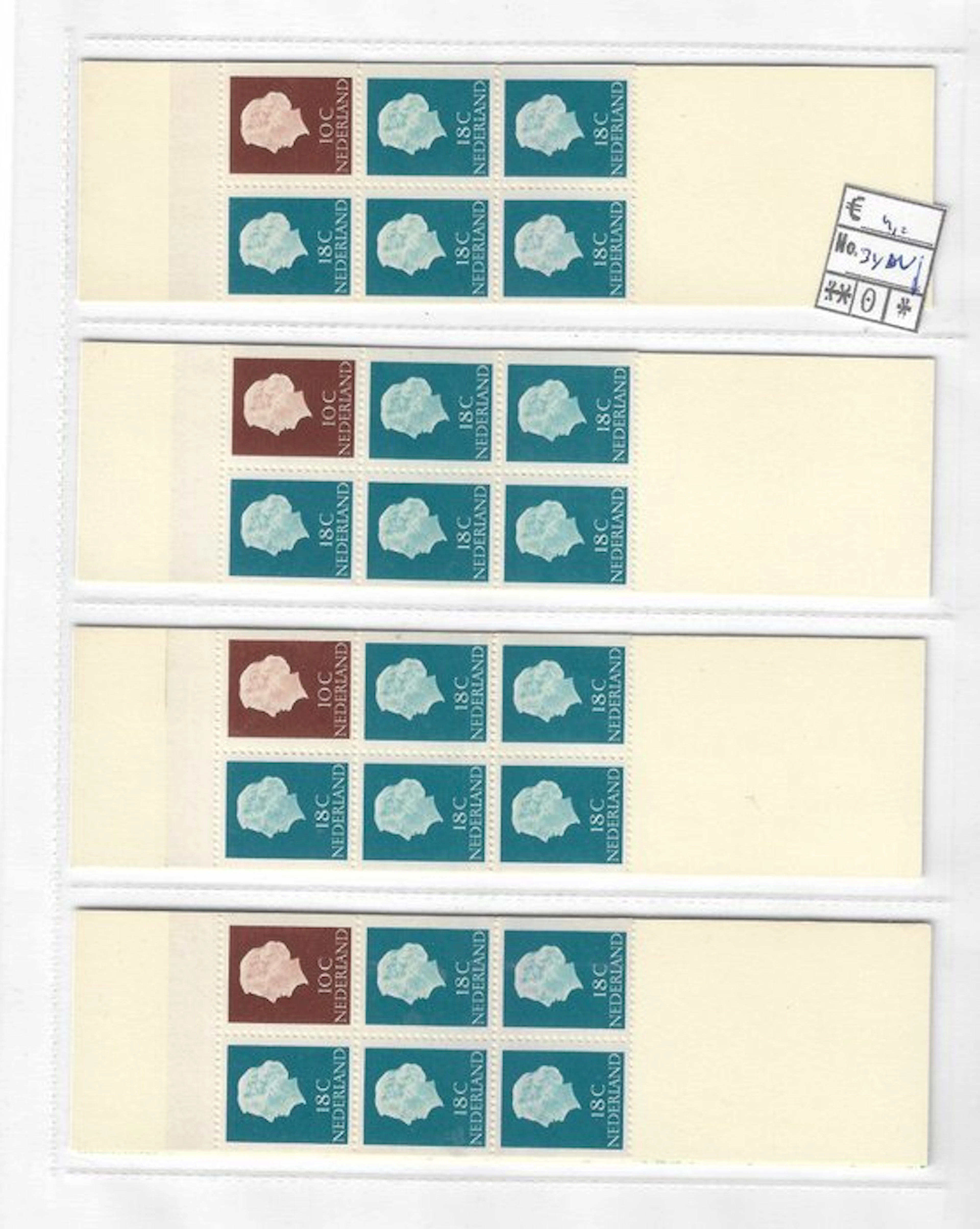 Netherlands 1965/1972 - Variants of stamp booklets