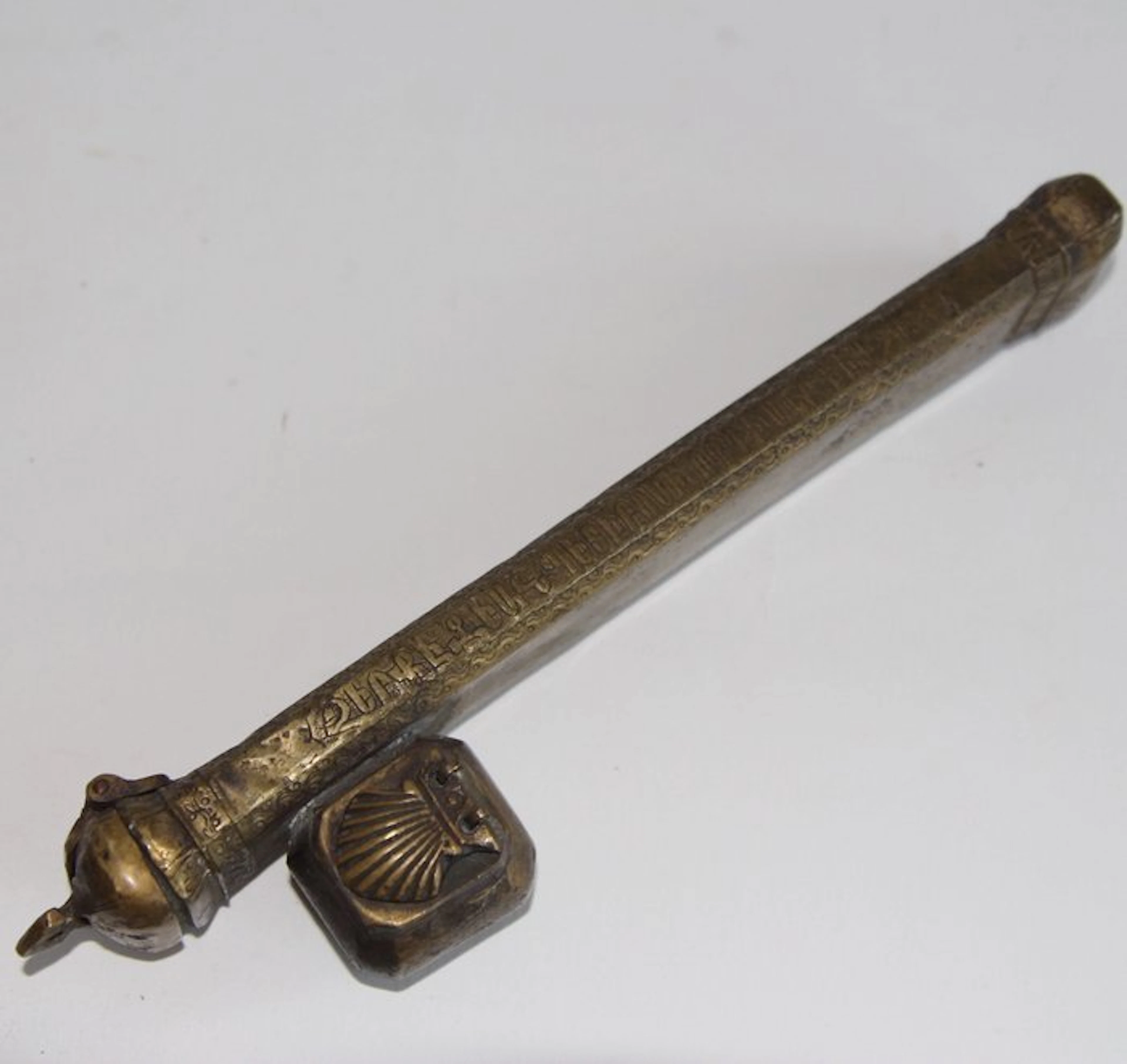 Inkwell - qalamdan (Armenian: kaghamaran) - Brass, Copper