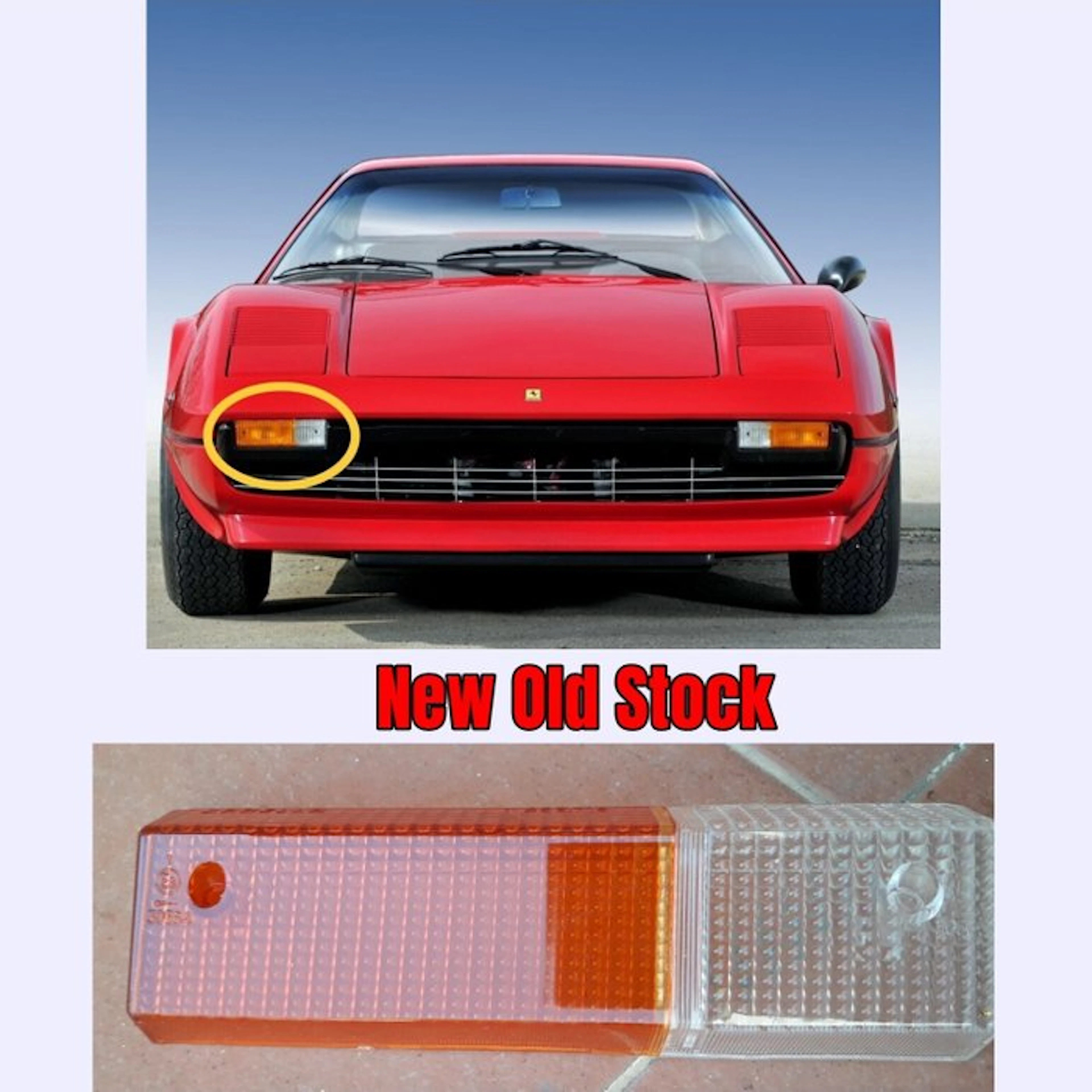 Ferrari 308 / 208 Turbo Right Indicator Lens - Ferrari...