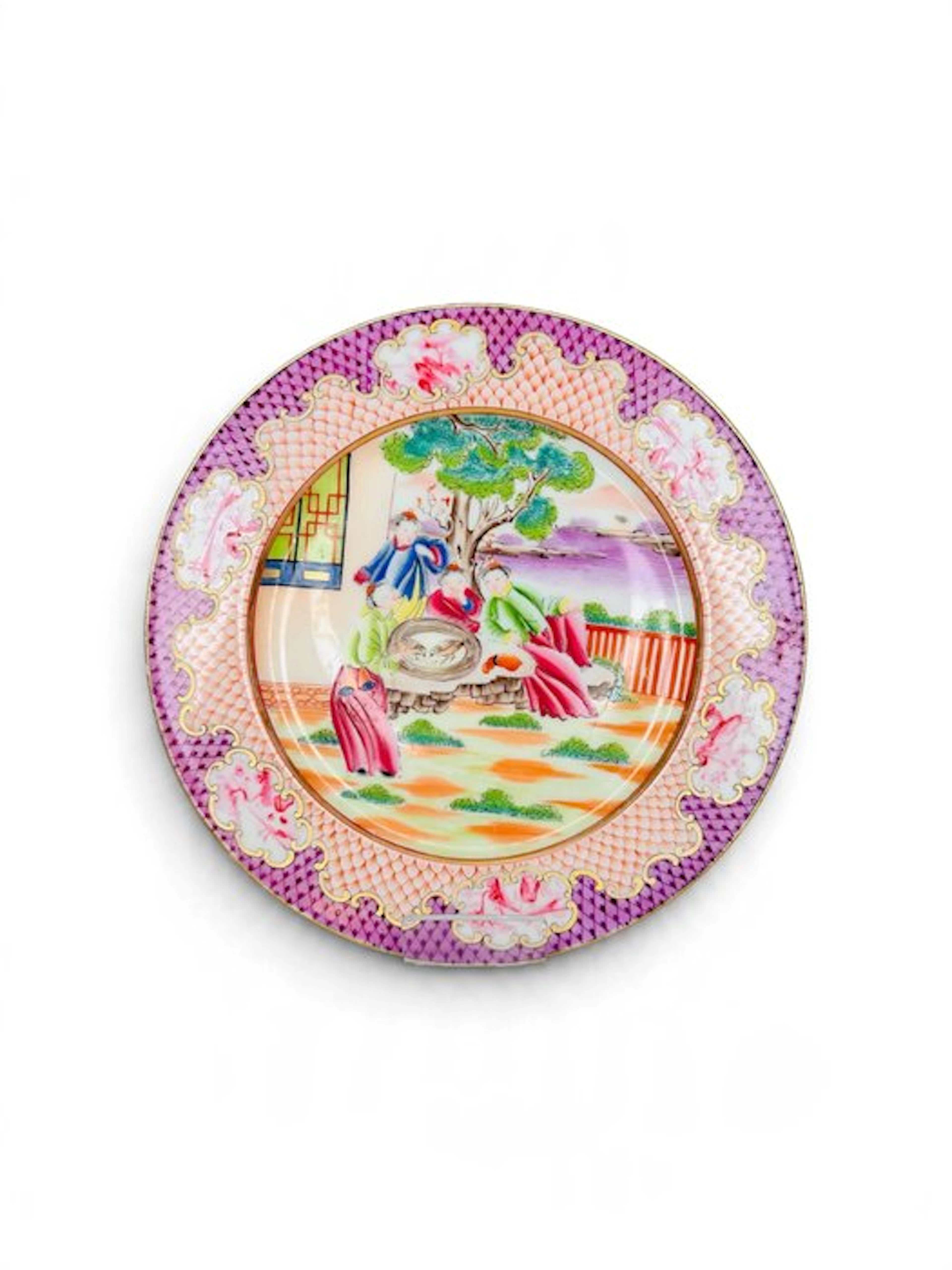 Splendid porcelain plate - famille rose - China - Qing Dynasty (1644-1911)