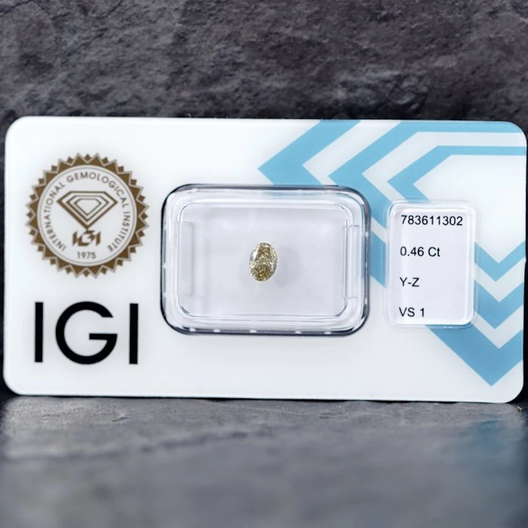 1 pcs Diamond (Natural coloured) - 0.46 ct - Oval - Light...