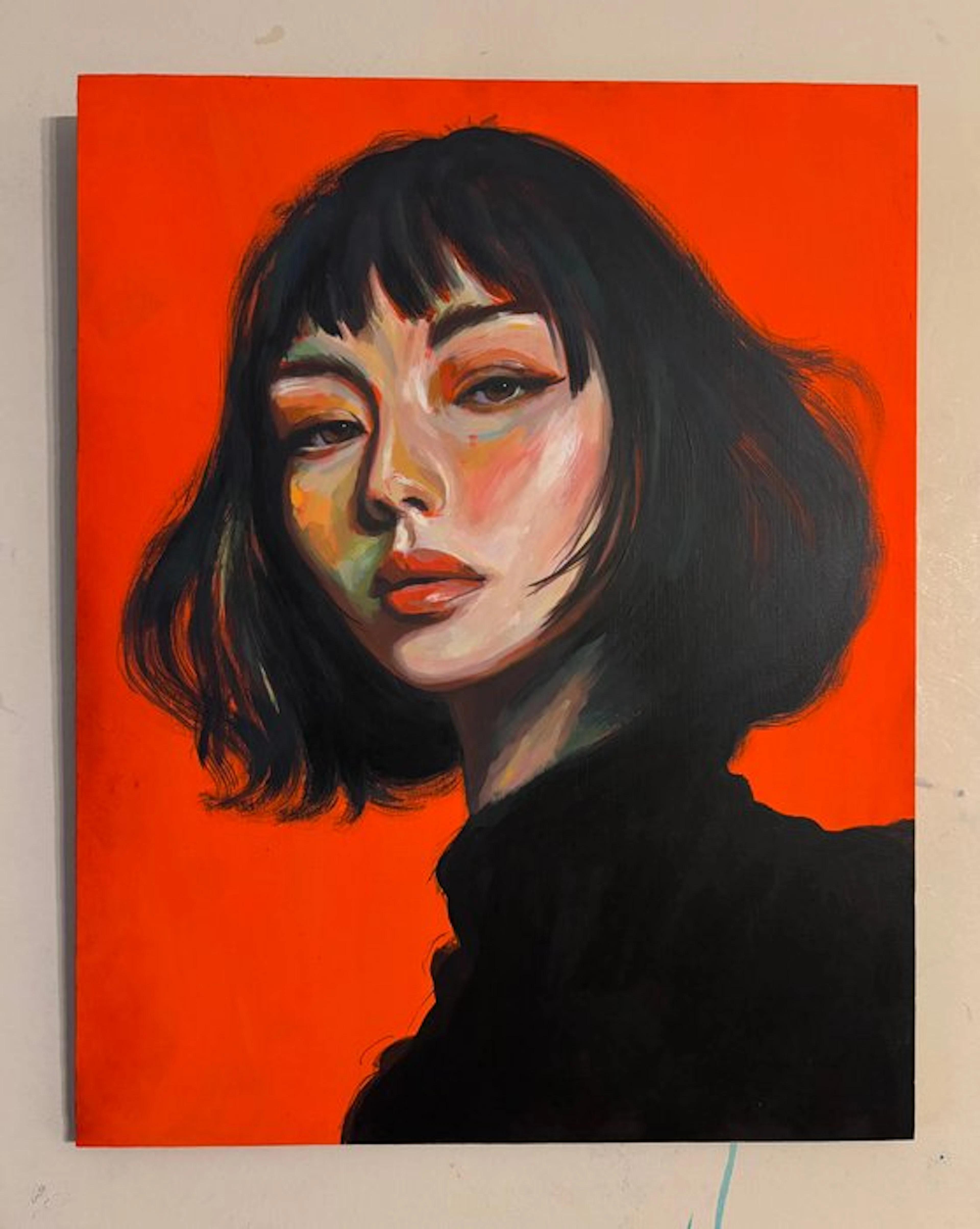 Antonio Valenzuela - Red light - Acrilic on wood