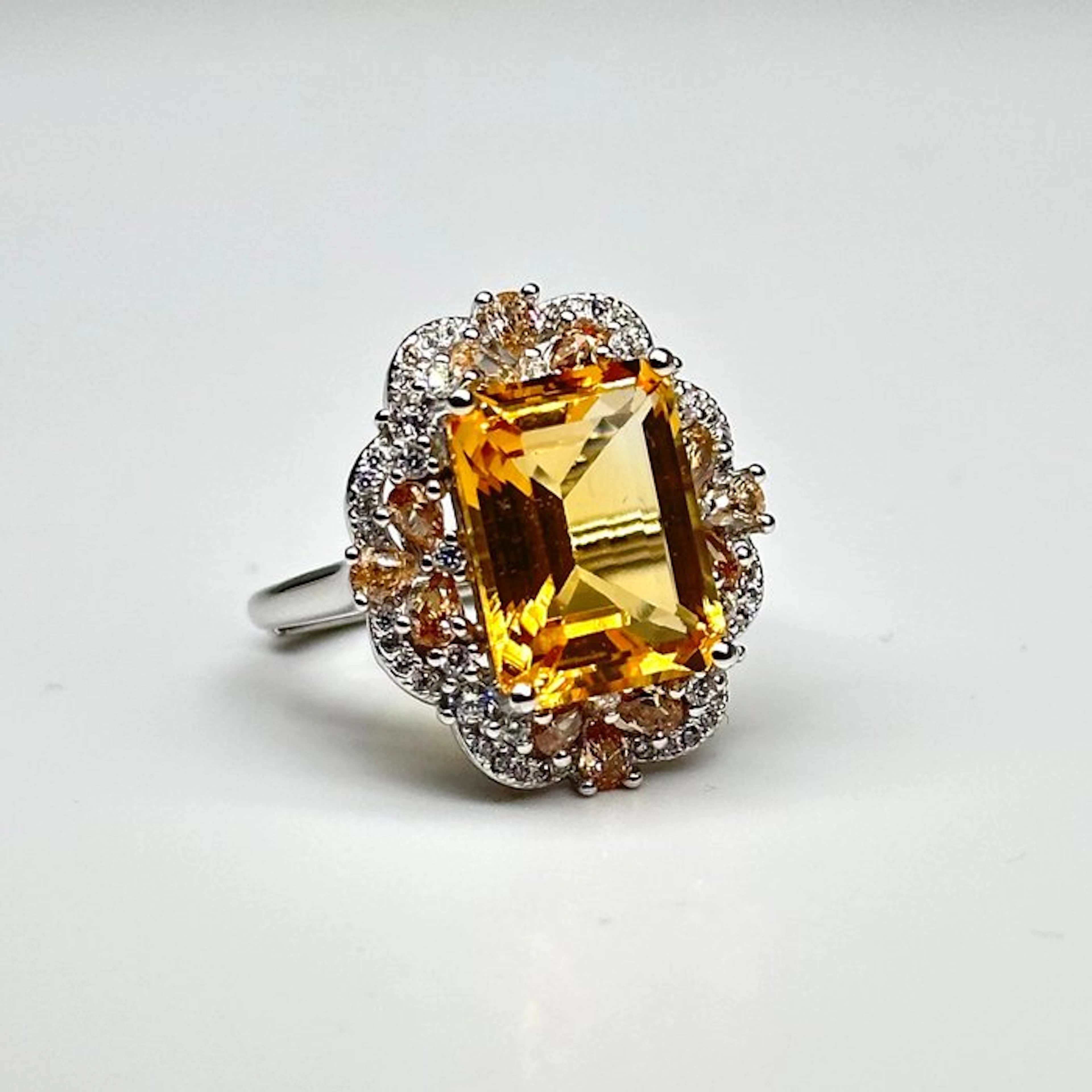 No reserve price - Ring 925 Silver with Natural Citrine