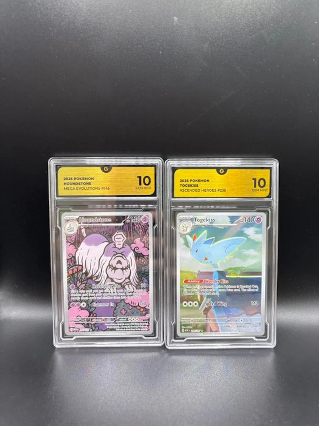 Pokémon - 2 Graded card - Houndstone & Togekiss Full art - GG 10