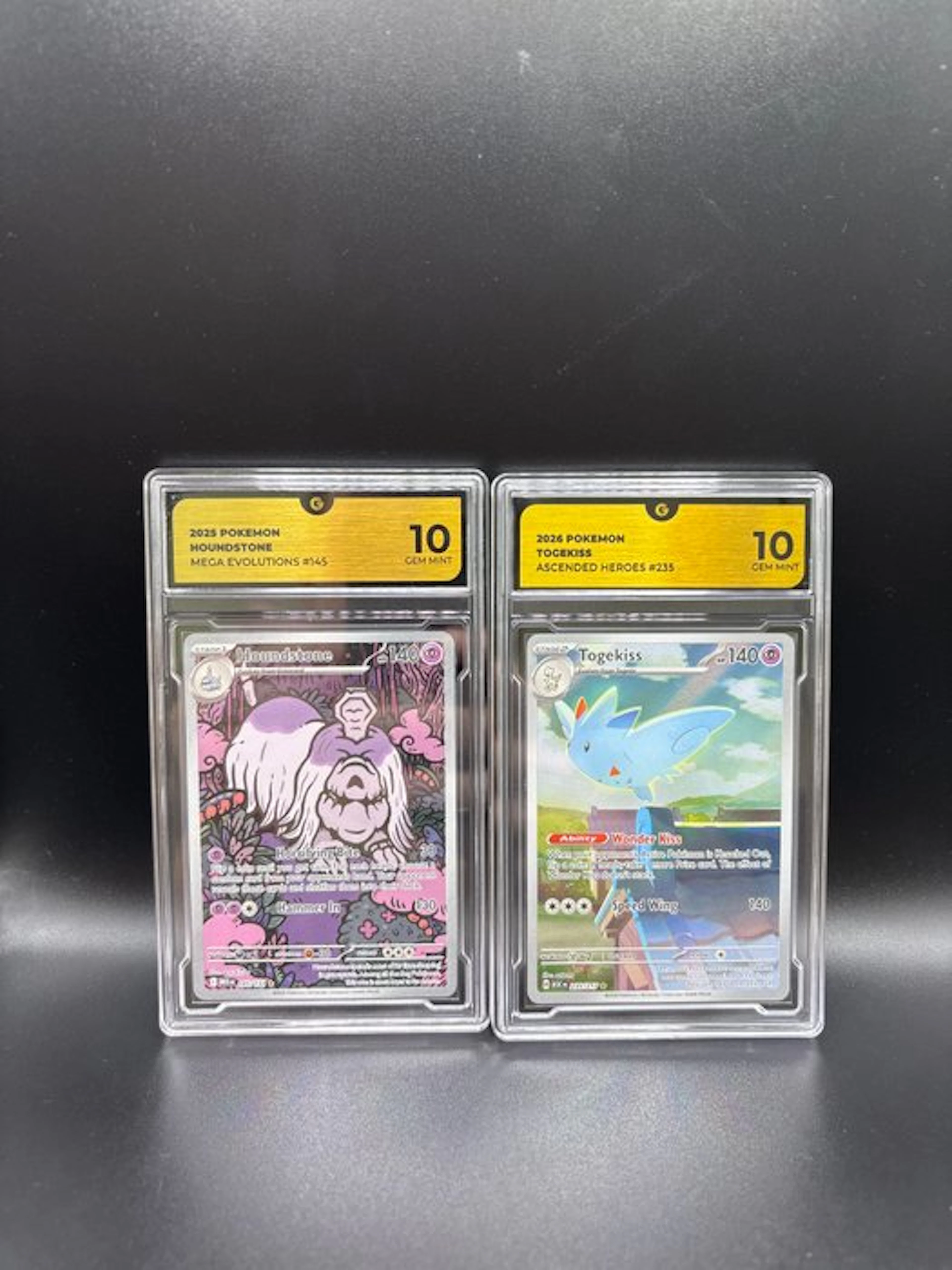 Pokémon - 2 Graded card - Houndstone & Togekiss Full art - GG 10