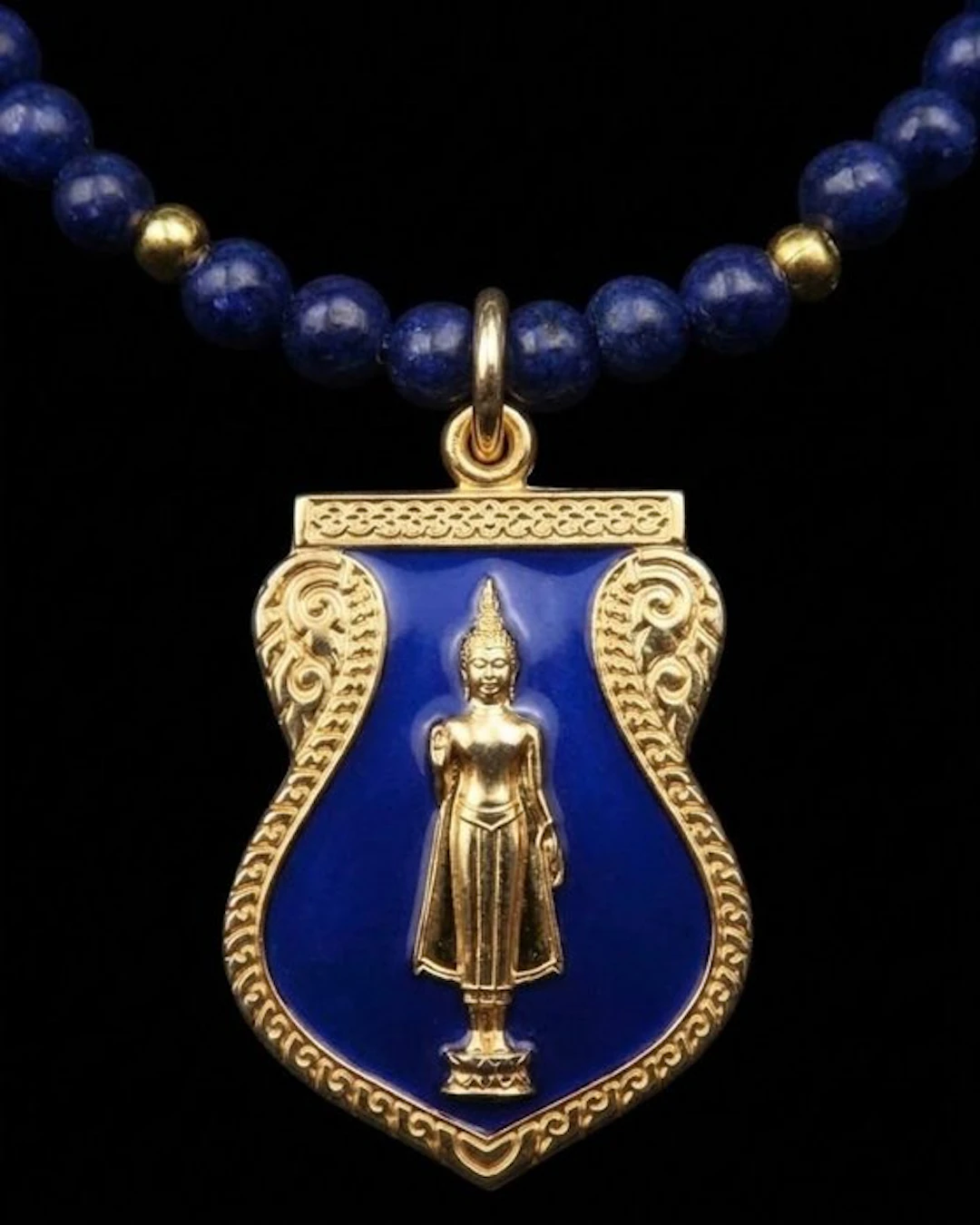 Lapis lazuli - Protective Buddha – Monastery Medal –...