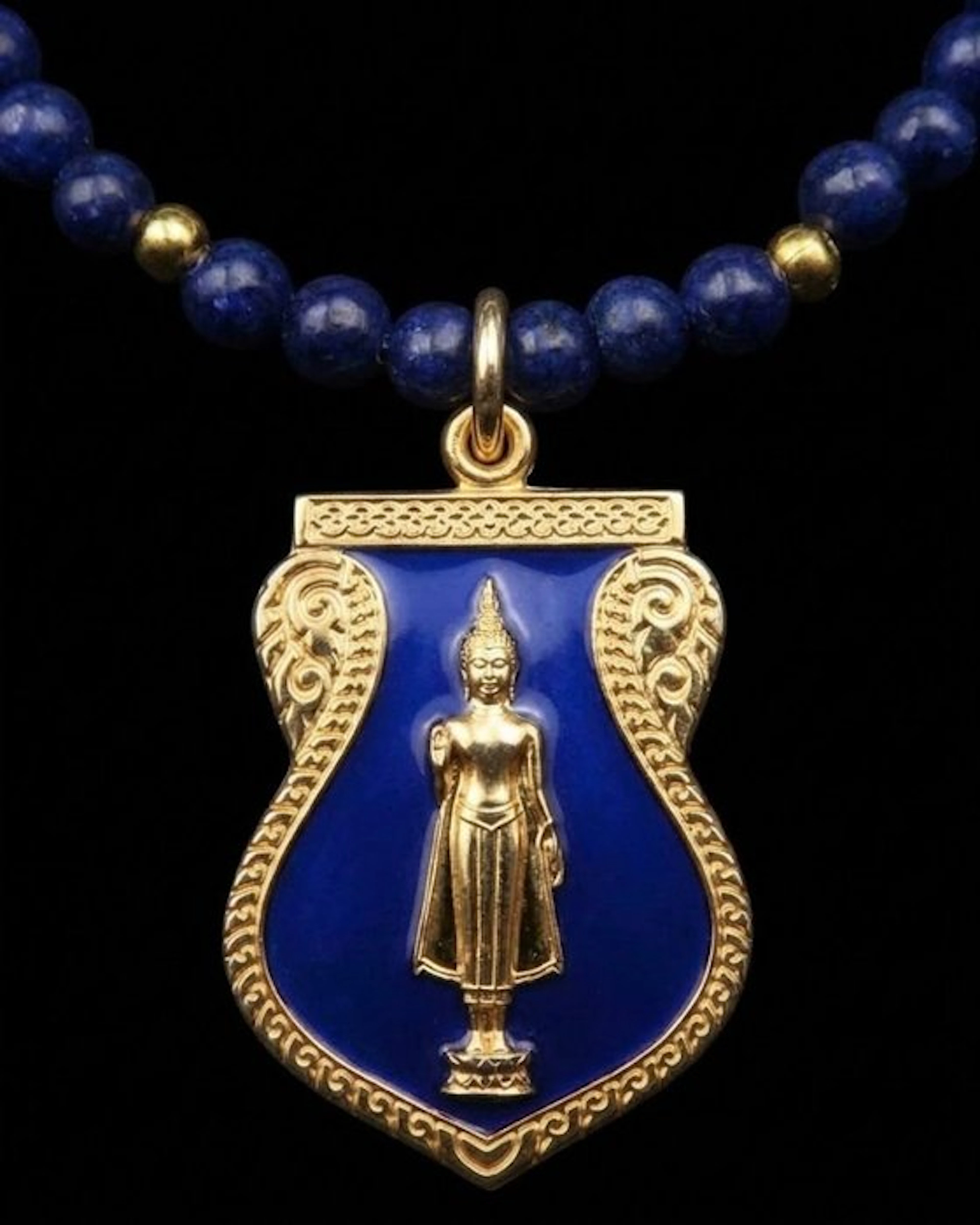 Lapis lazuli - Protective Buddha – Monastery Medal –...
