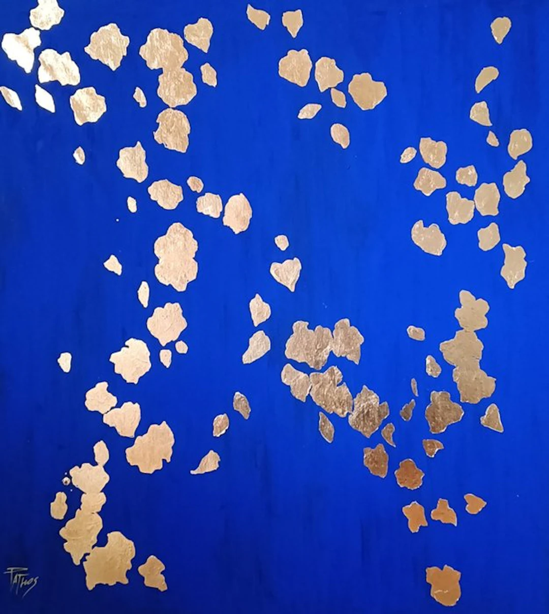 Pathos Art - Blu Gold flowers