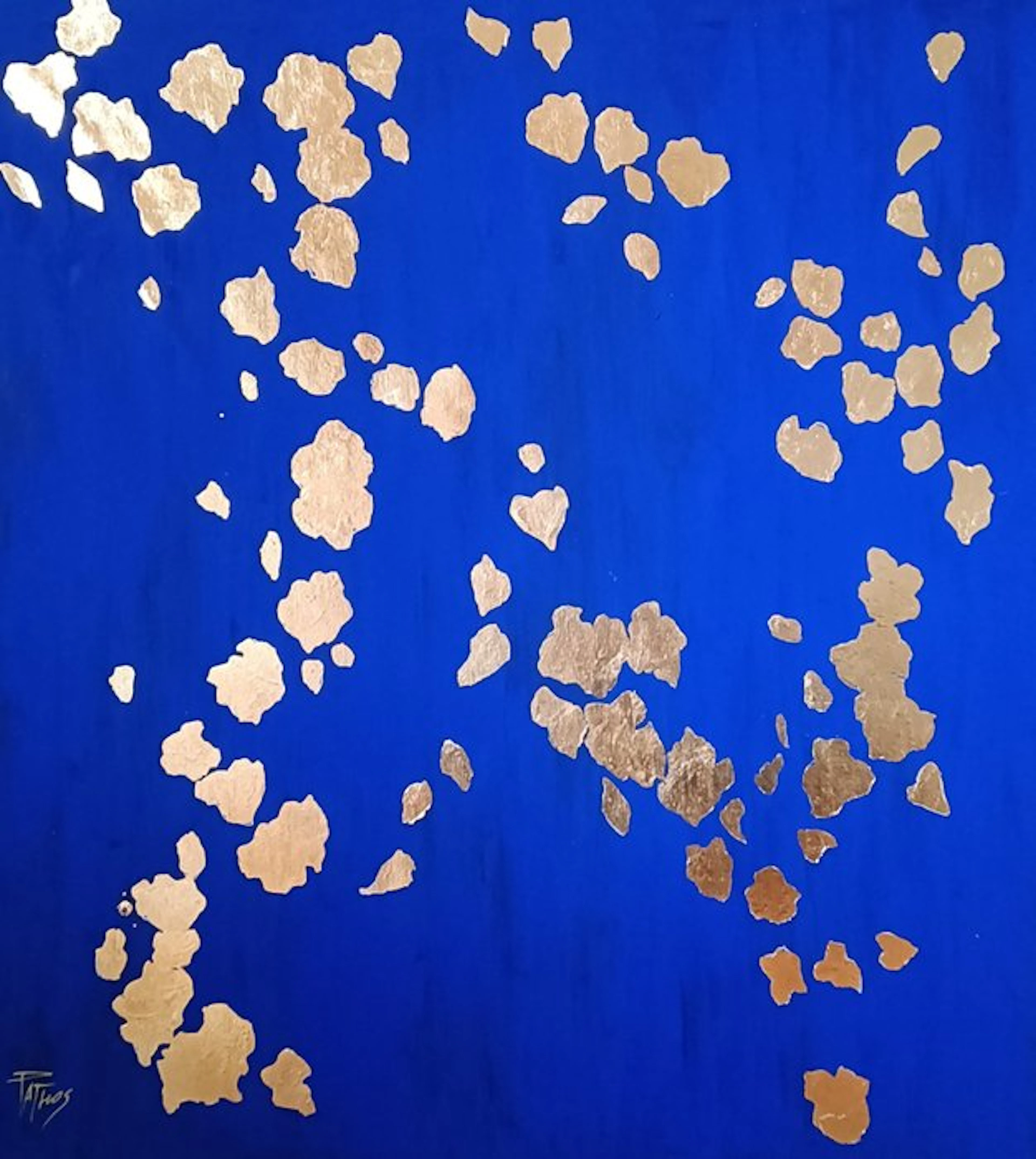 Pathos Art - Blu Gold flowers