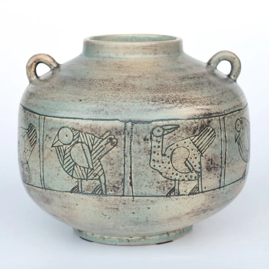 Jacques Blin - Vase - Ceramic - vase with bird decor