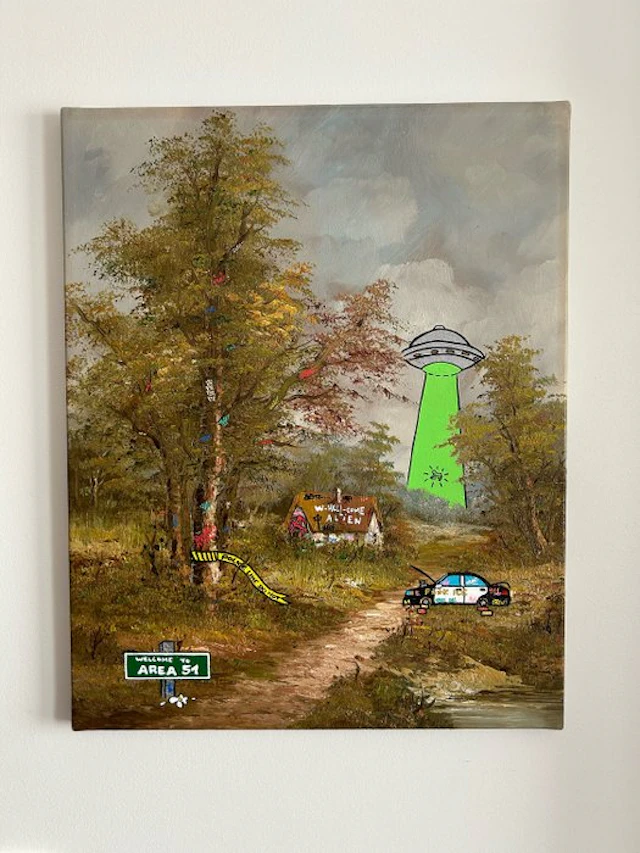 eR.B. - " tableau street art... Welcome to AREA 51 "