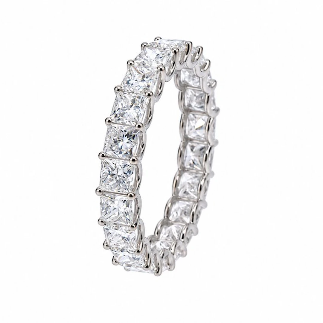 No reserve price - Ring - 14 kt. White gold - 4.06ct. tw. Diamond (Lab-grown)