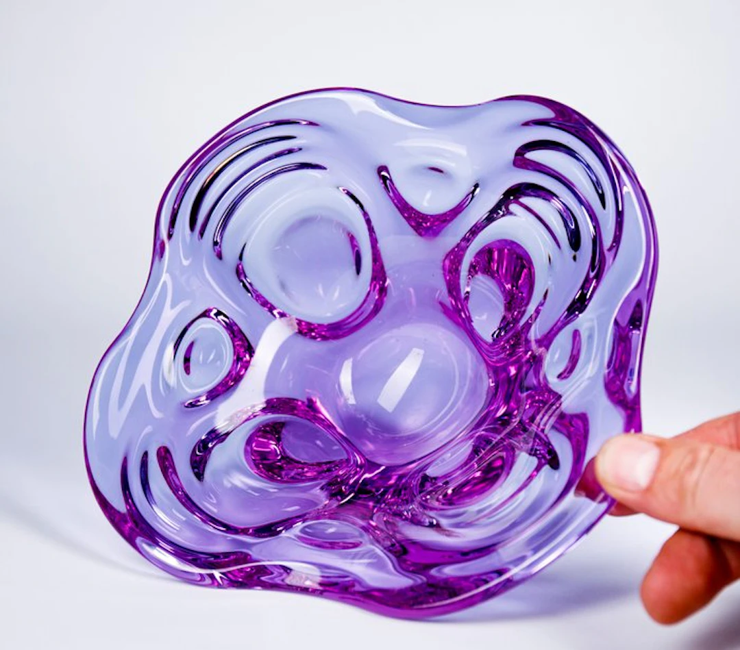 Dish - Alexandrite glass, Vintage, Massive 1.9 kg