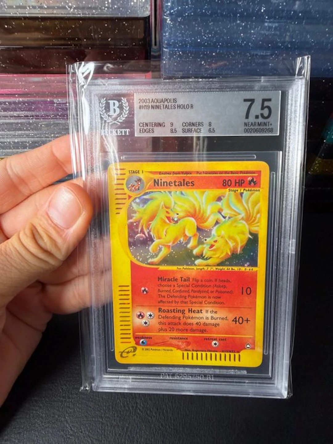 Pokémon - 1 Graded card - Ninetales #H19 Foil - Beckett 7.5 - WOTC - Aquapolis