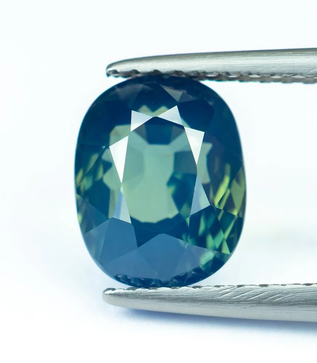 No reserve price Sapphire - 3.07 ct - Bellerophon Gemlab - Greenish Blue