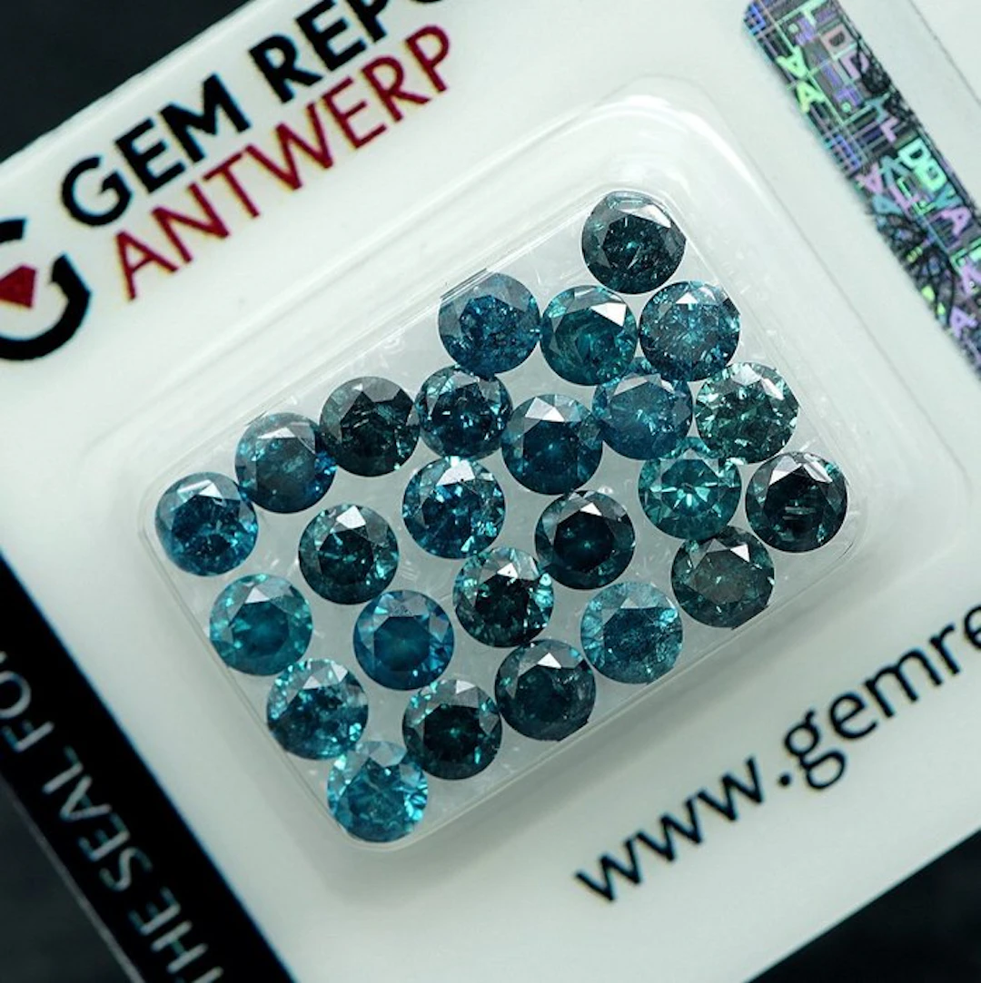 No reserve price - 25 pcs Diamond (Colour-treated) - 5.12...