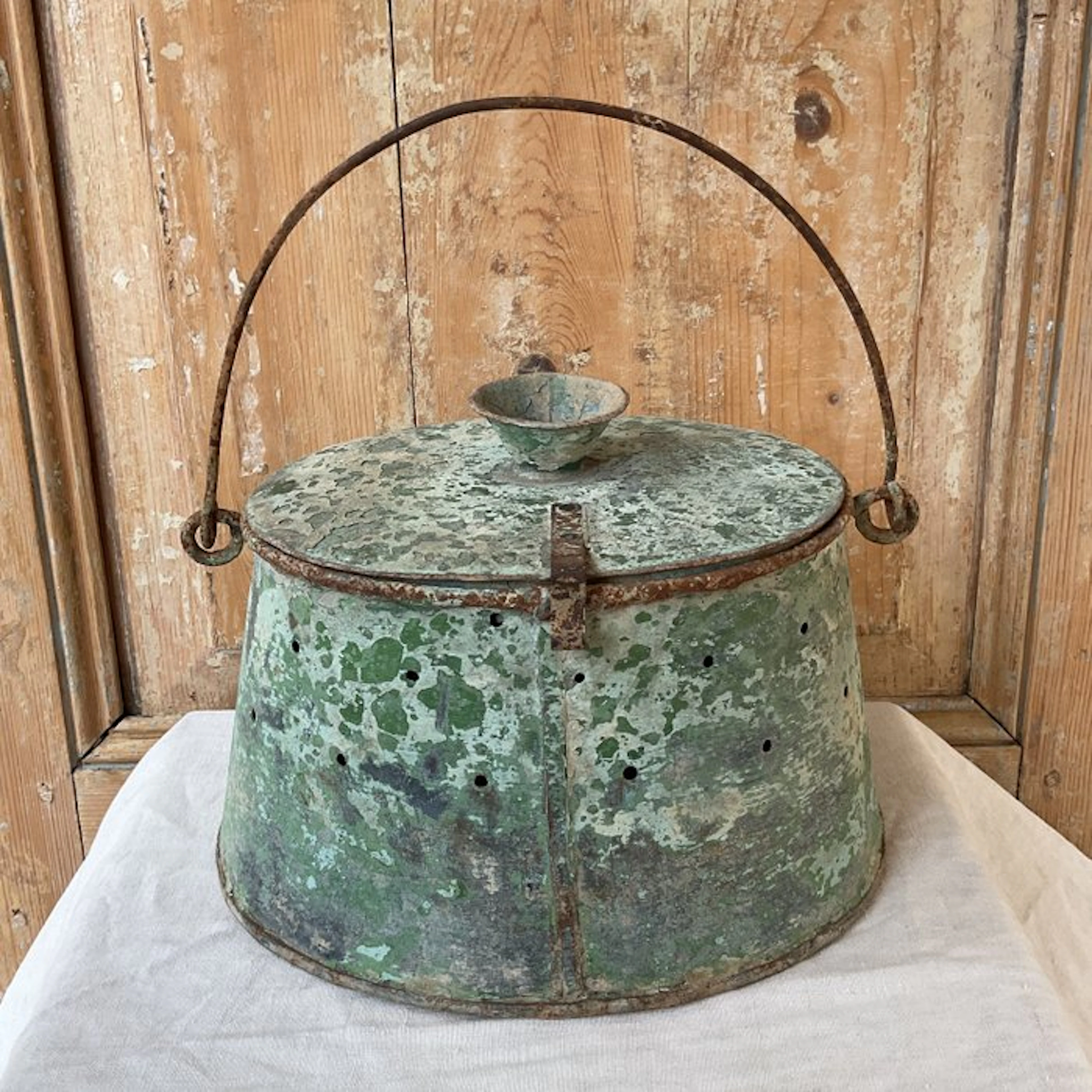 Fisherman's Basket (Goujonnière) - Fish keeper - Basket - Zinc, Wood