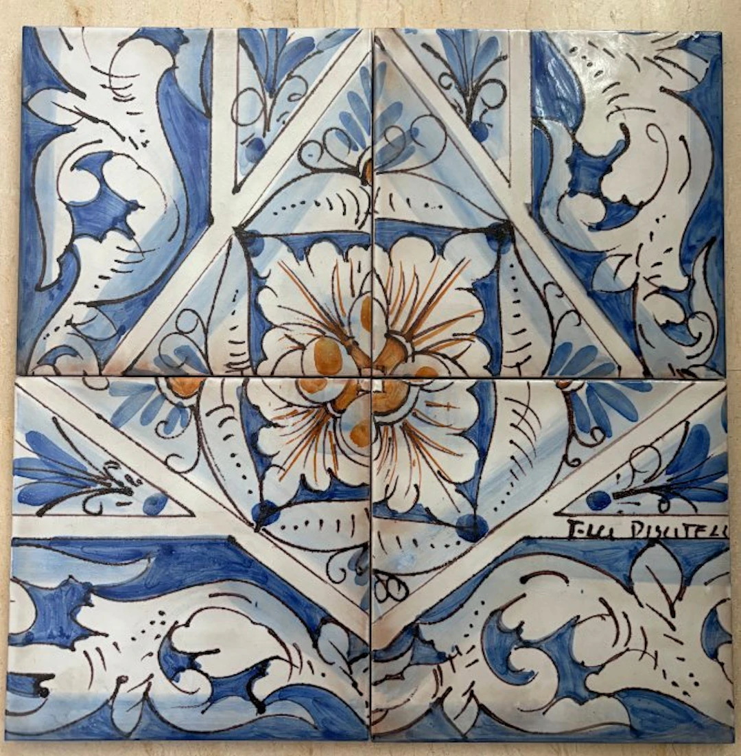 Tile - Fratelli Piscitello - 1960-1970 - Hand-painted...