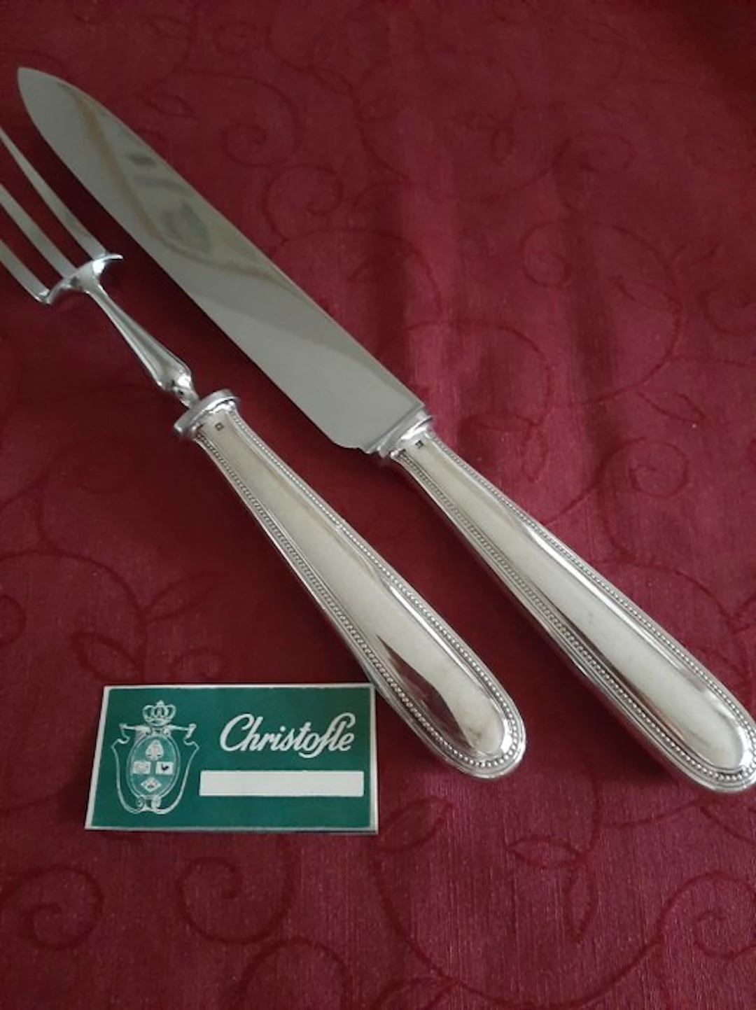 Christofle - Cutlery set (2) - Pearls - Silverplated...