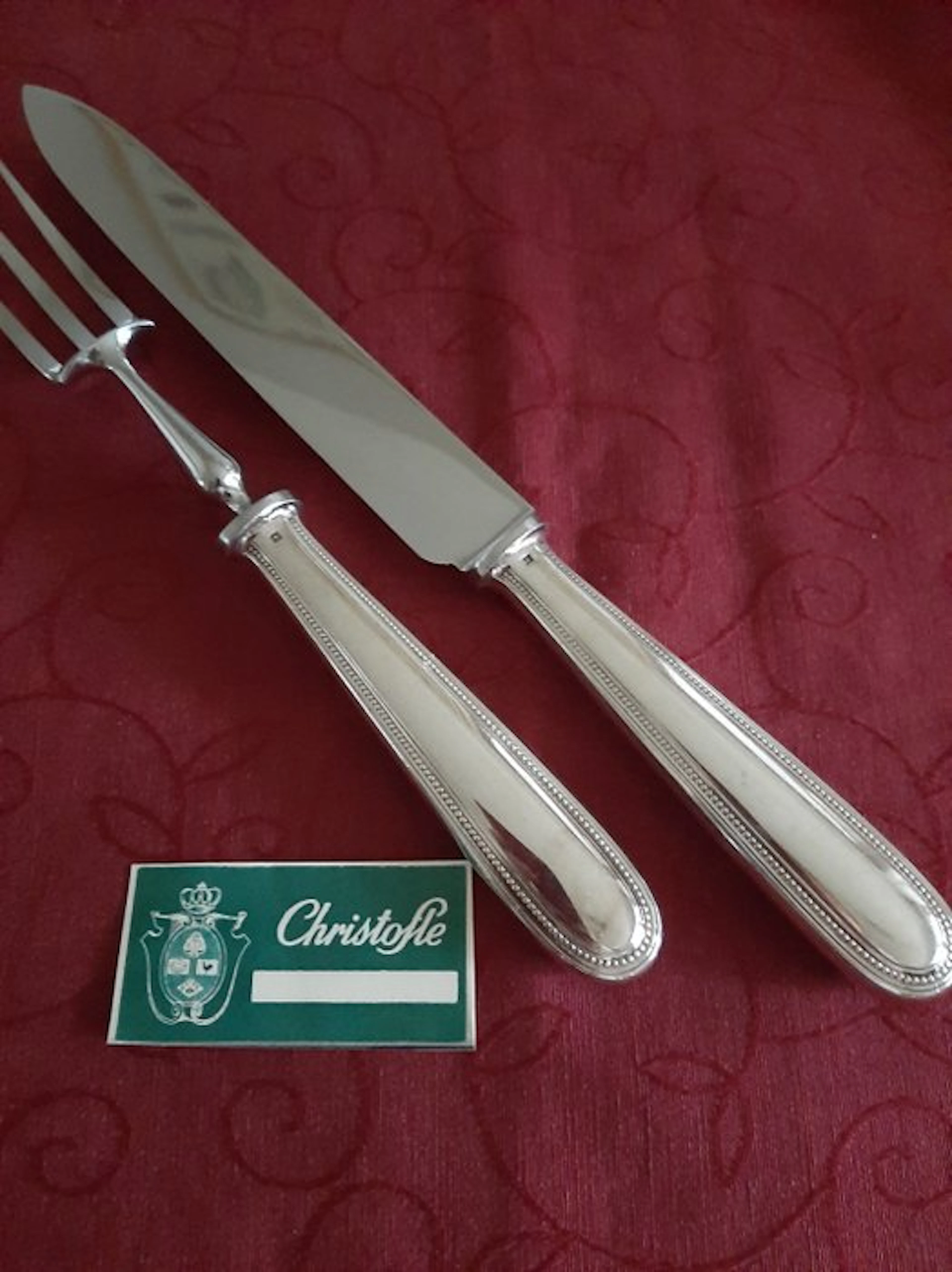 Christofle - Cutlery set (2) - Pearls - Silverplated...