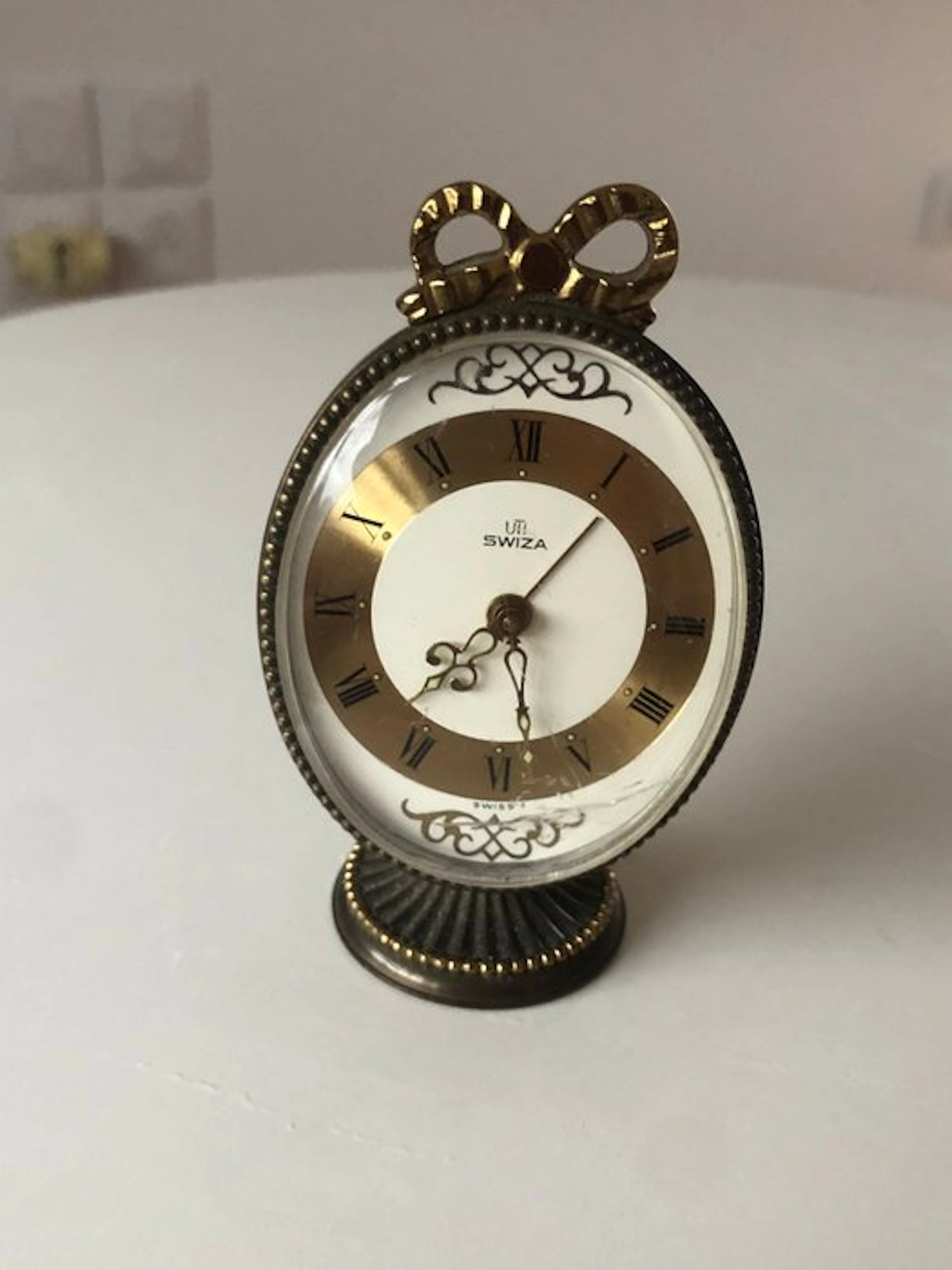 Desk Clock Compendium - swiza - Antique Steel - 1970-1980 - Vintage Swiza clock