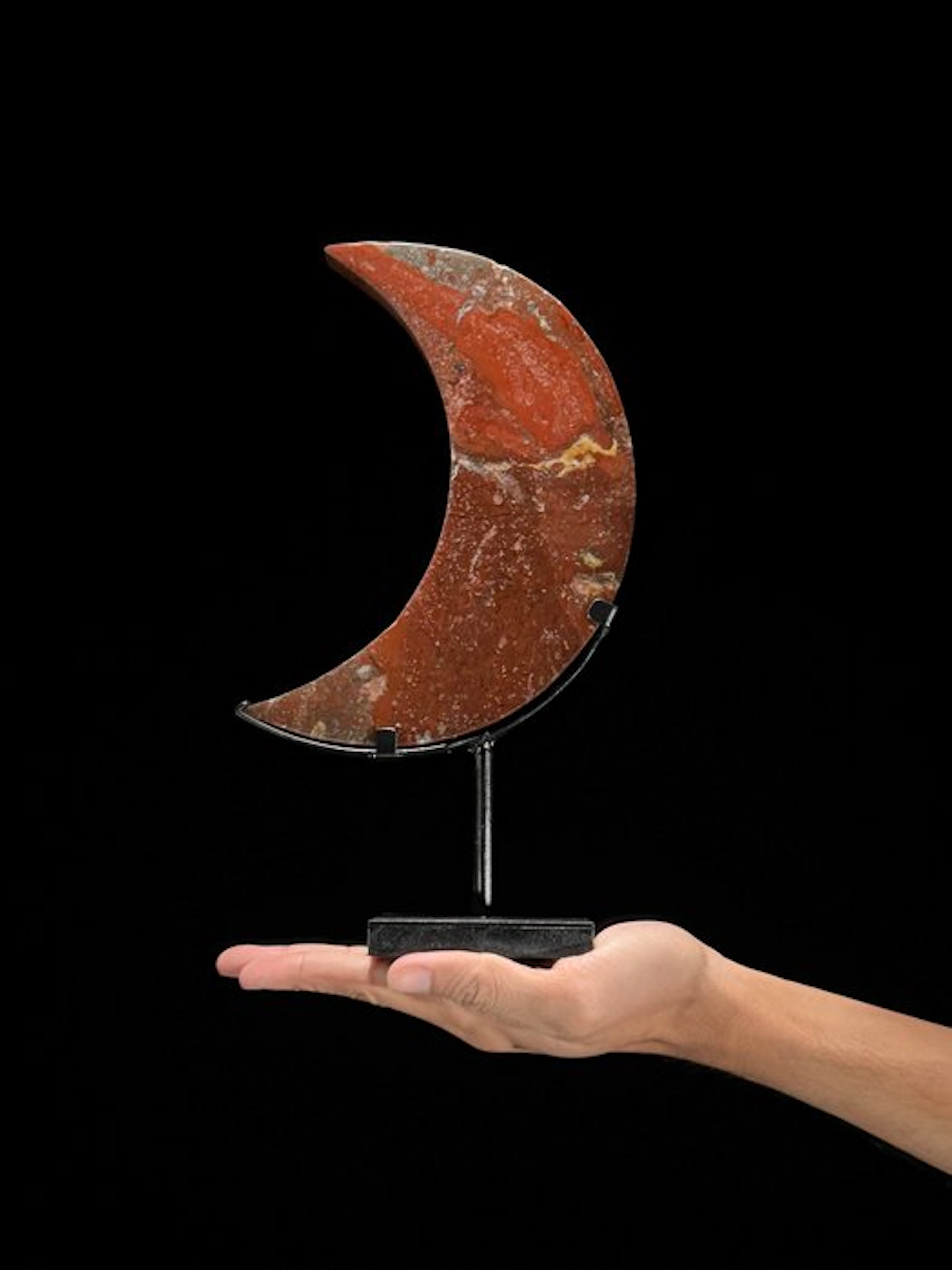 NO RESERVE PRICE - Beautiful Red Jasper Crescent...