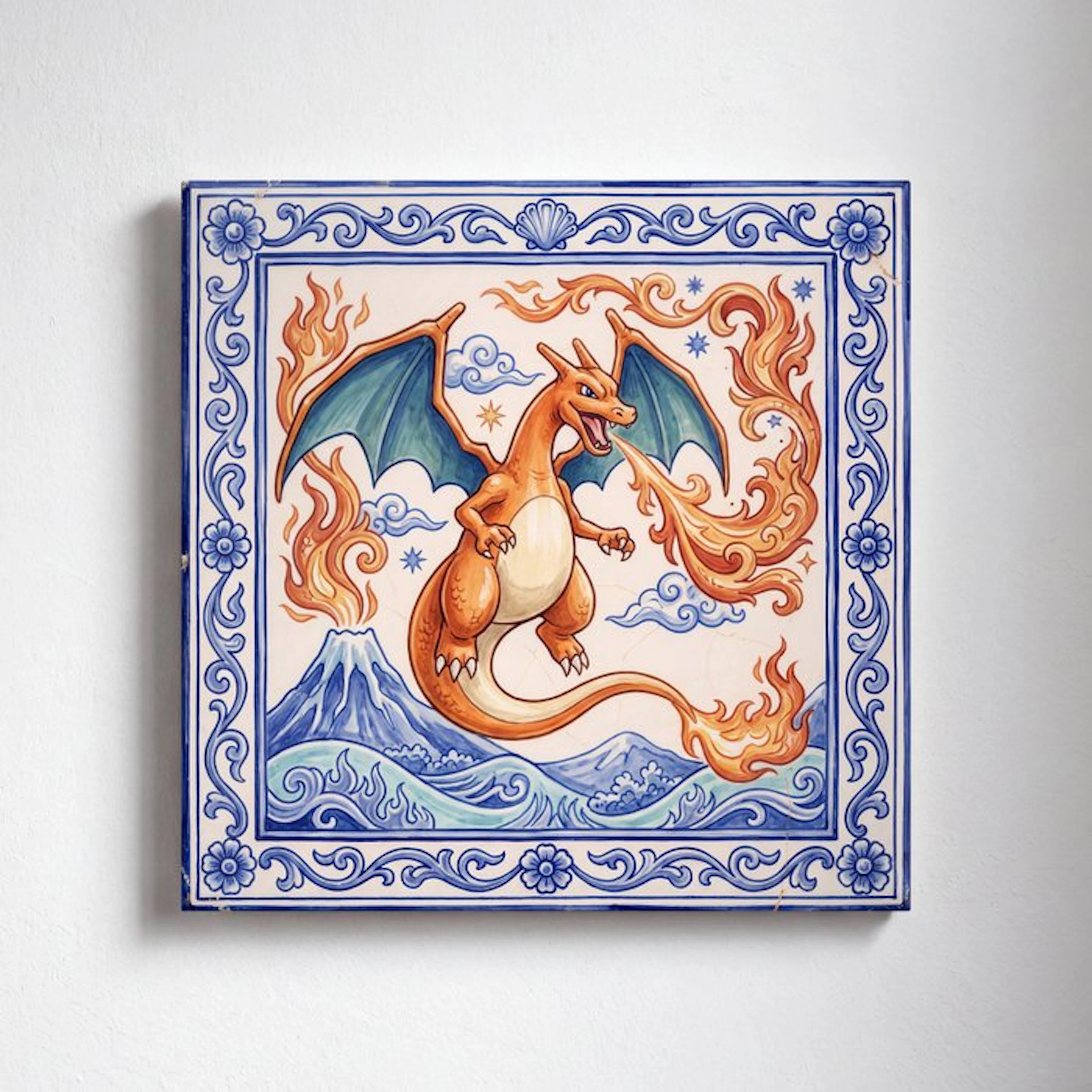 Kleury.art - [Ceramic Tile Art] "Charizard Above the...
