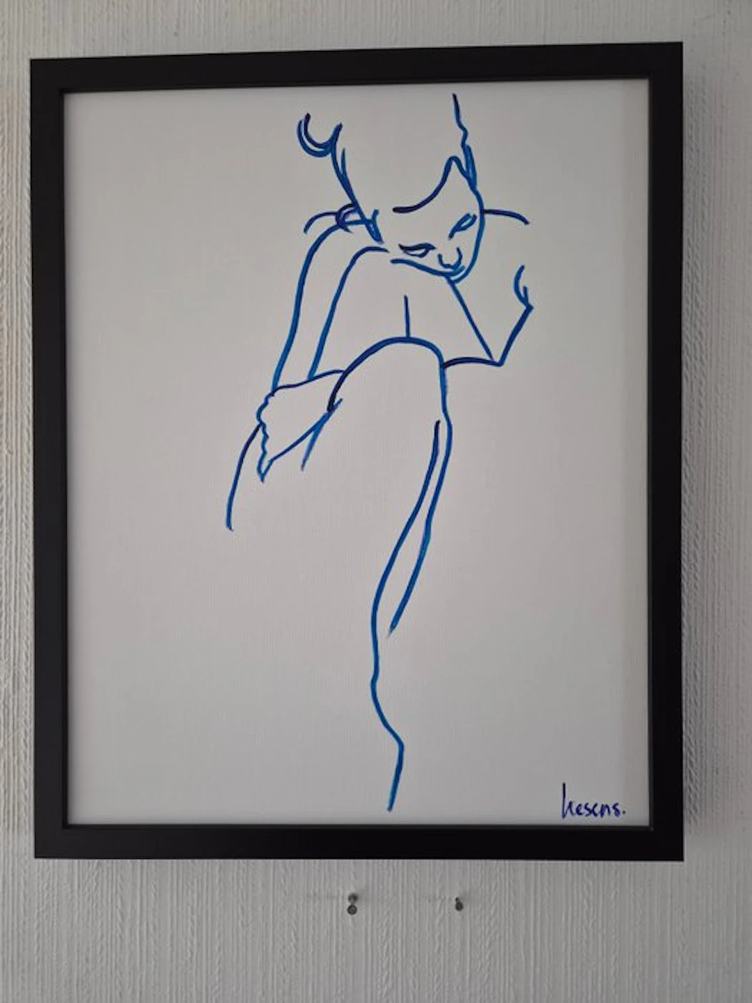 Liesens - Thincker (handpainted on canvas) met lijst