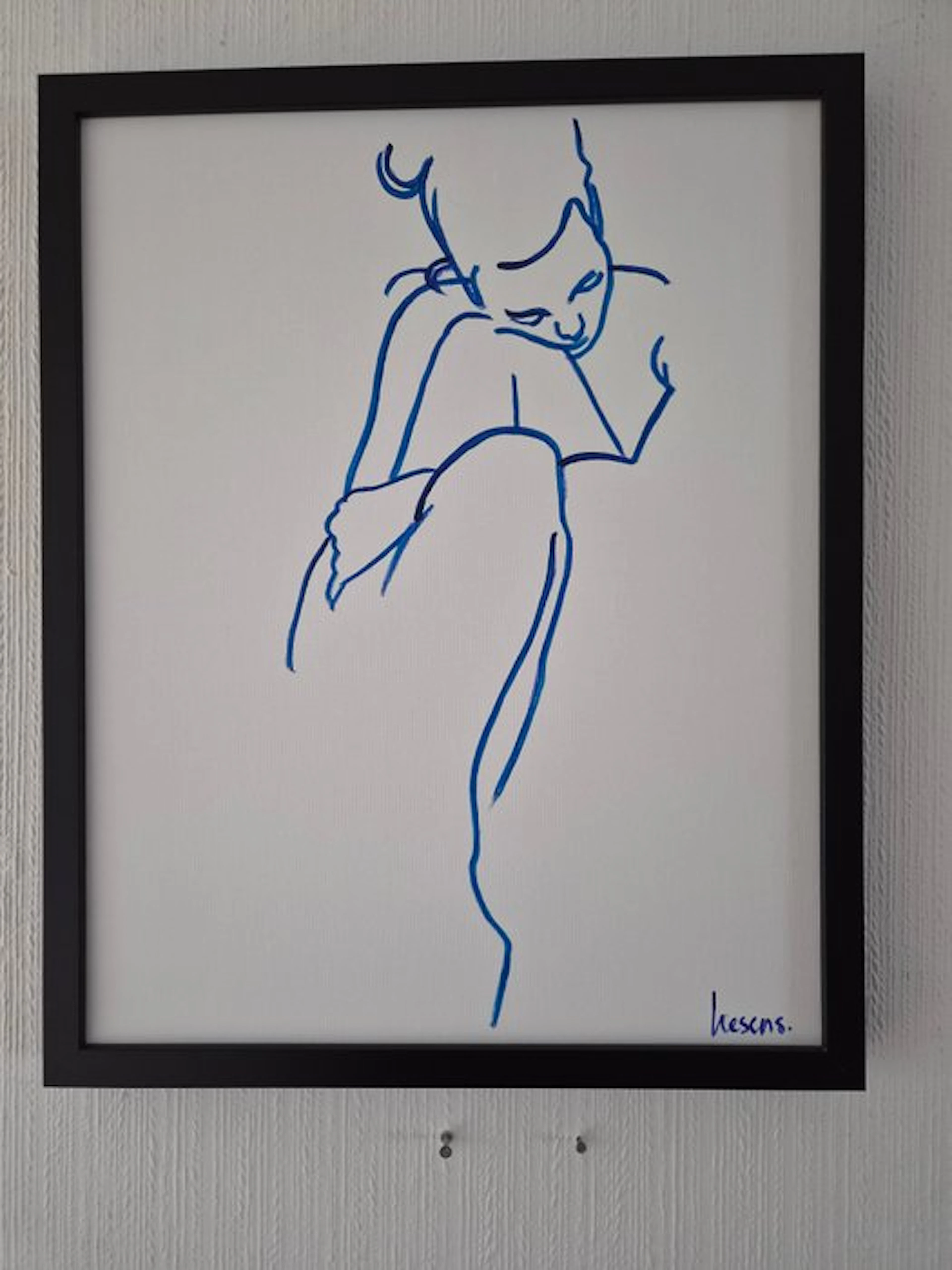 Liesens - Thincker (handpainted on canvas) met lijst