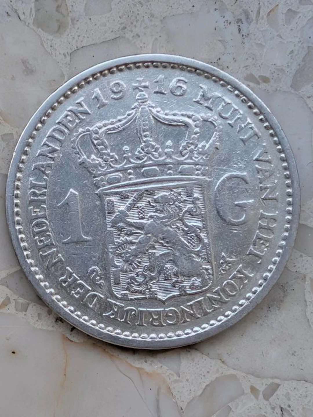 Netherlands. Wilhelmina. 1 Gulden 1916 (No reserve price)